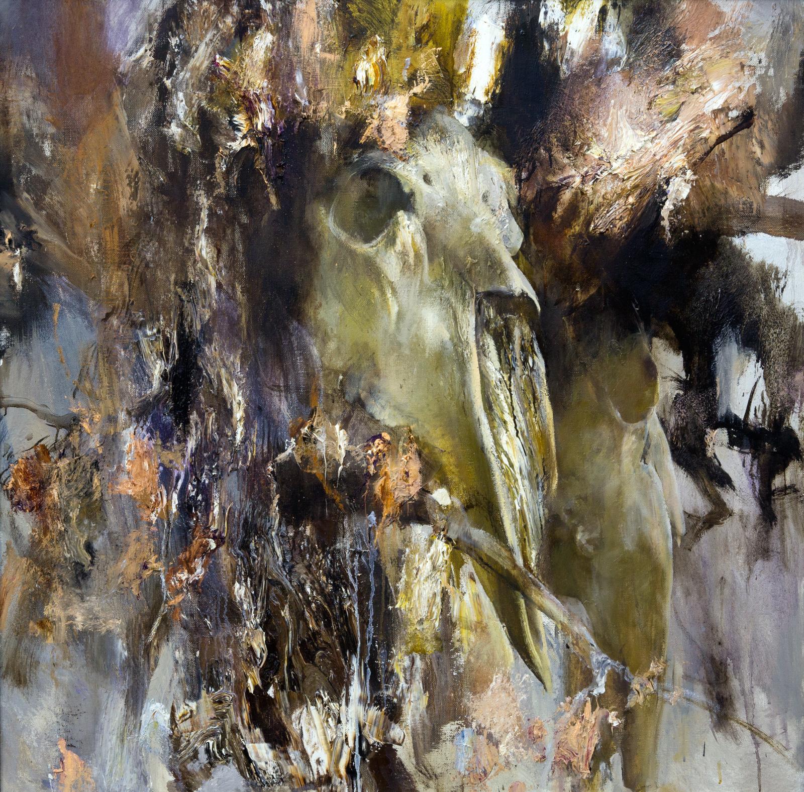 护身符.
Triptych"夜莺强盗. Original modern art painting