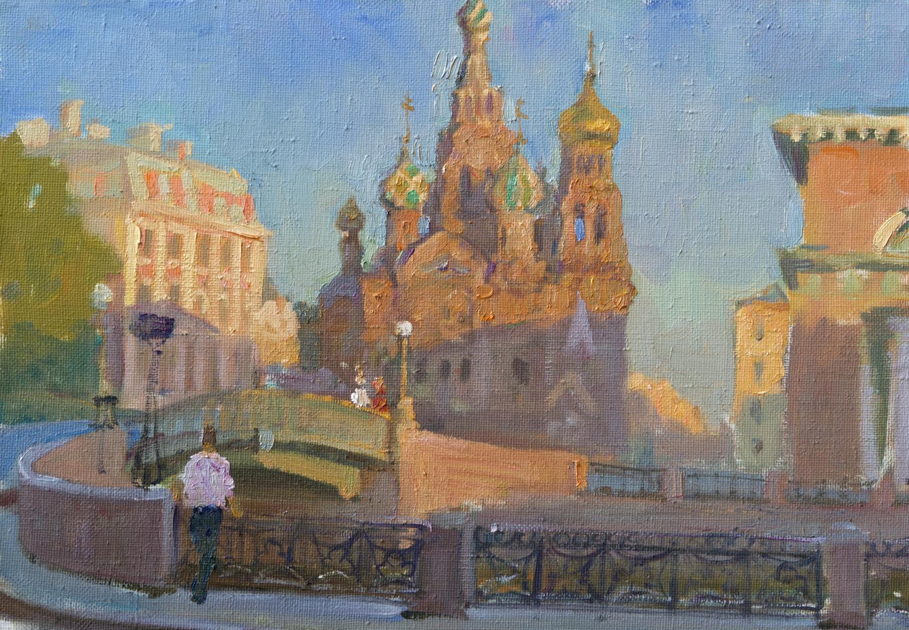 Спаситель на пролитой крови. последний луч. Original modern art painting