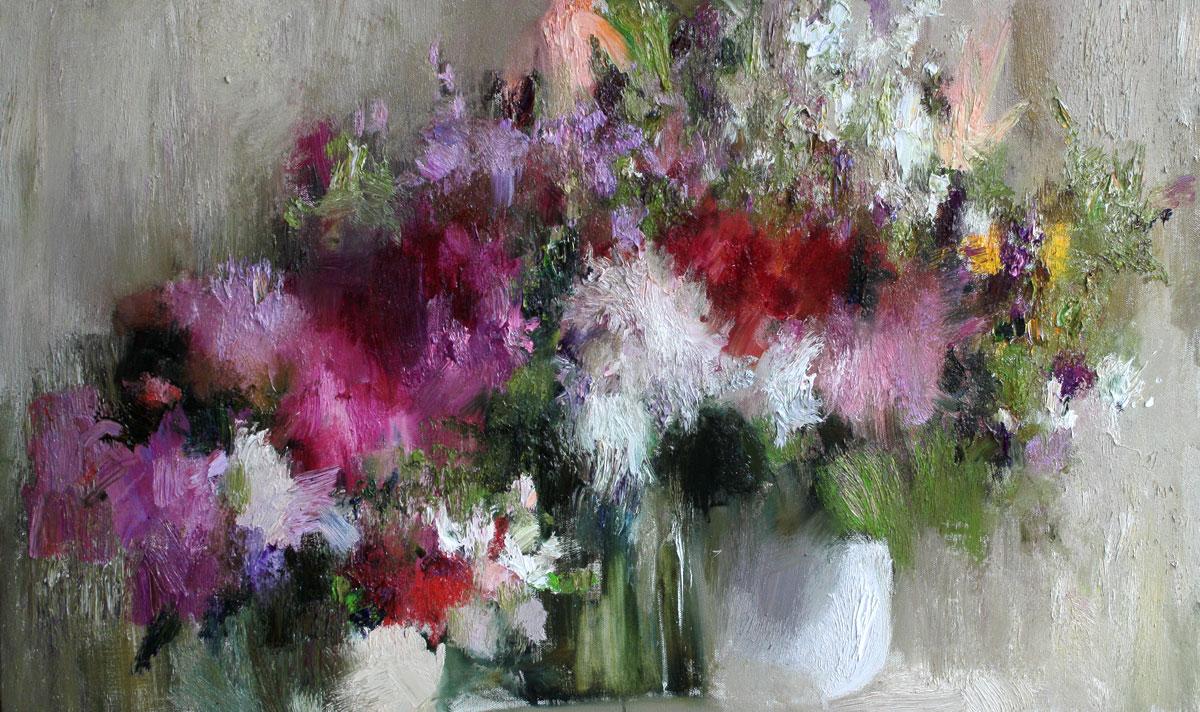 Flowers. Original modern art painting