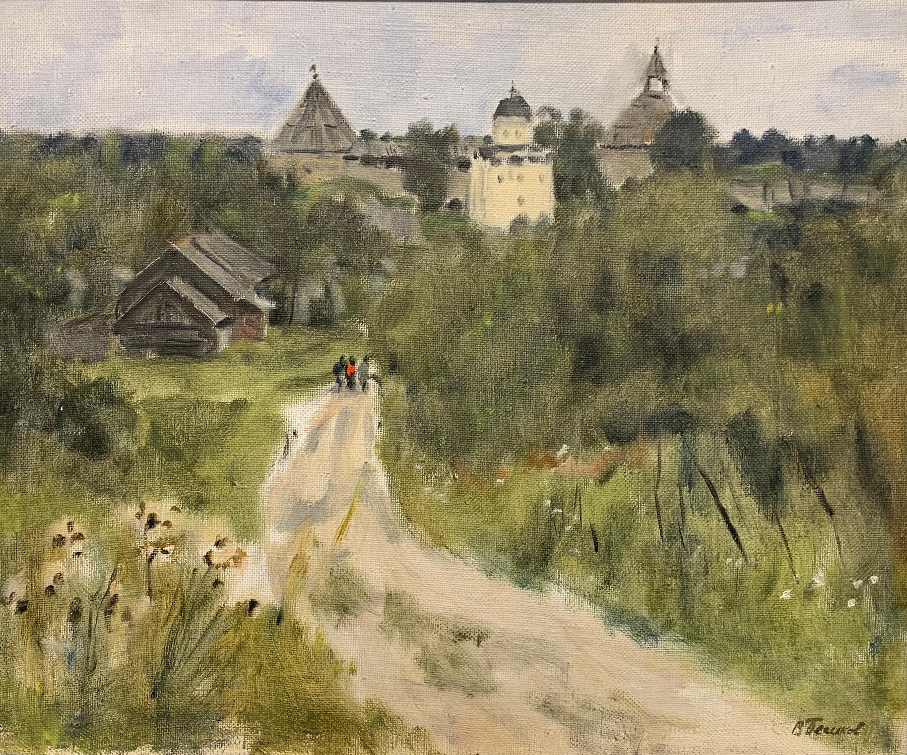 The route to a church. 1974. Original modern art painting