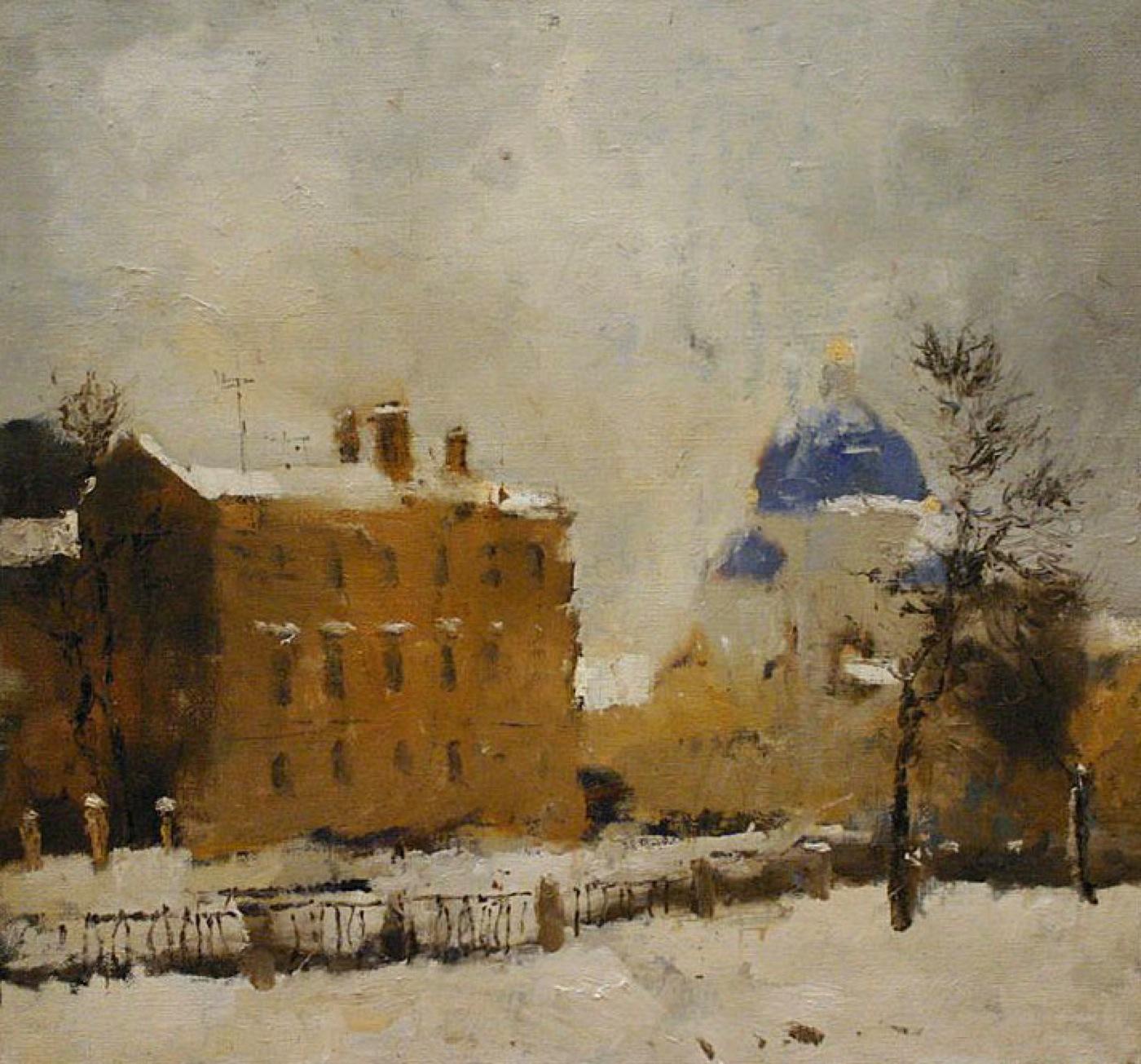 Санкт-Петербург, февраль. Original modern art painting