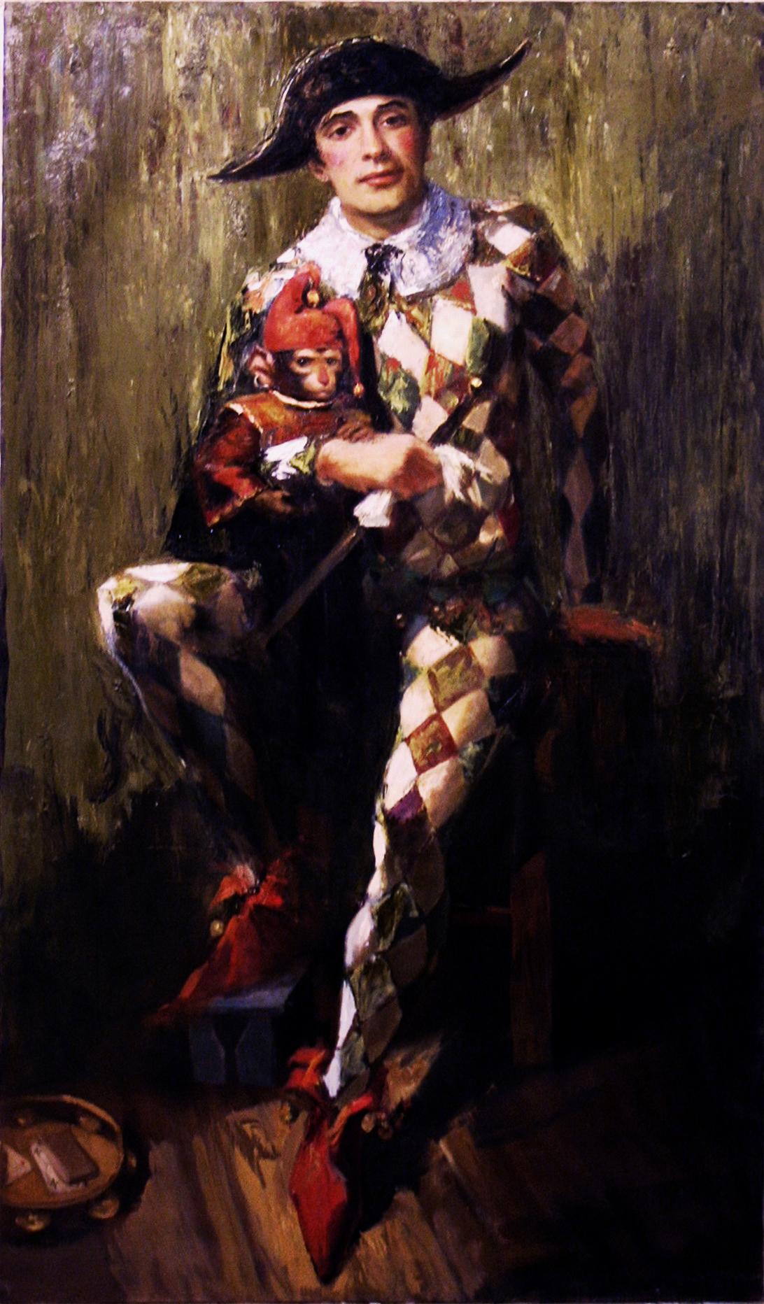 Harlequin. Original modern art painting