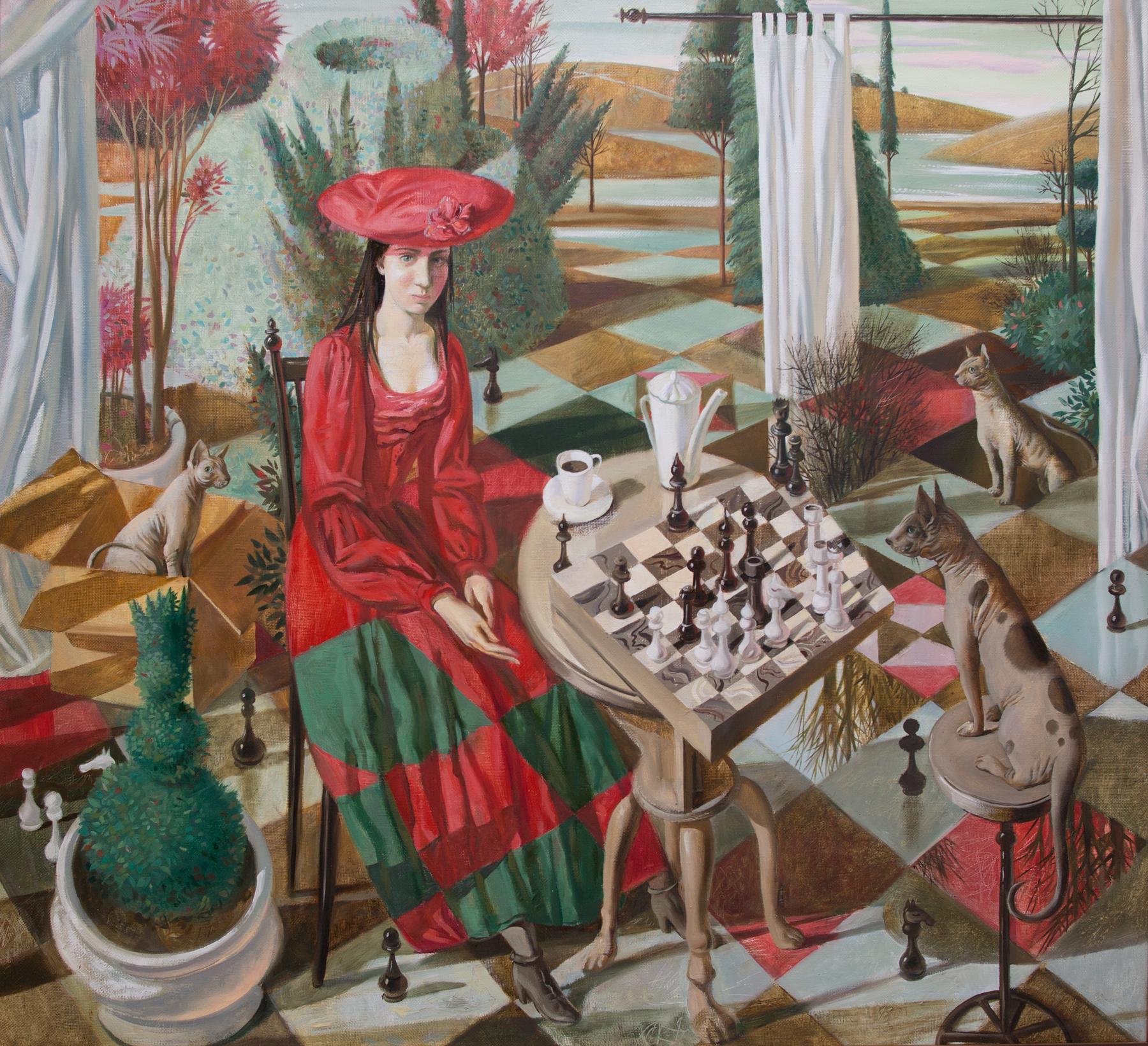 Chess. Original modern art painting
