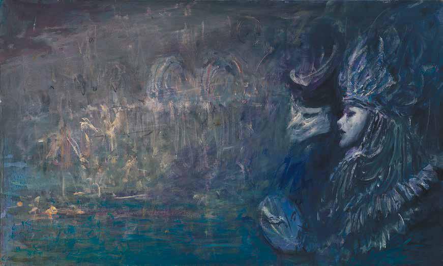 Night of Fools. Carnival in Venice, 2006. Original modern art painting
