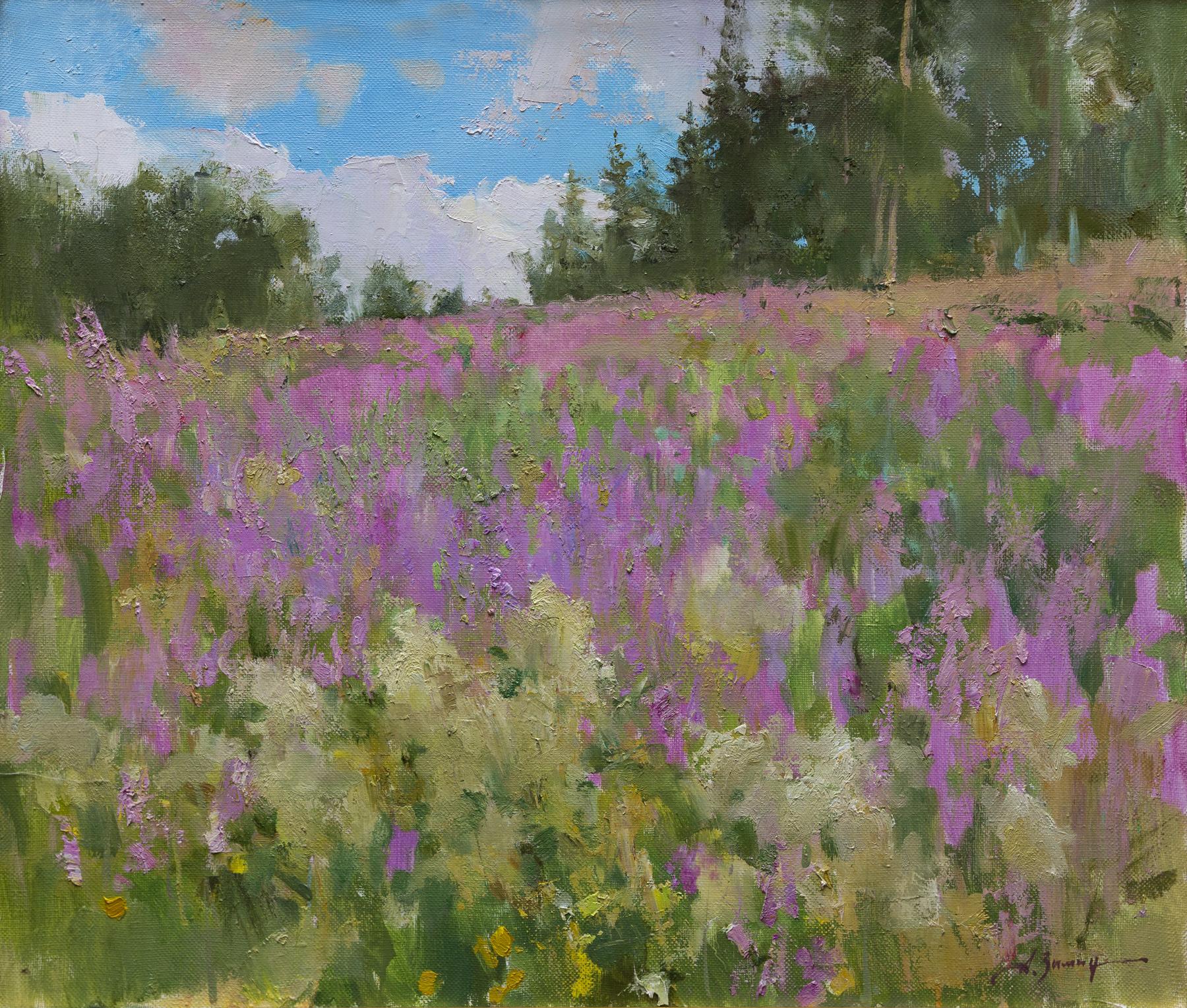 A field. Original modern art painting
