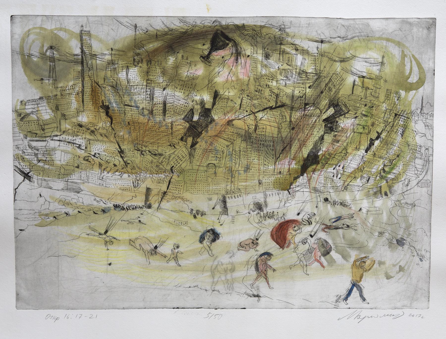 启示录16:17-21. Original modern art painting