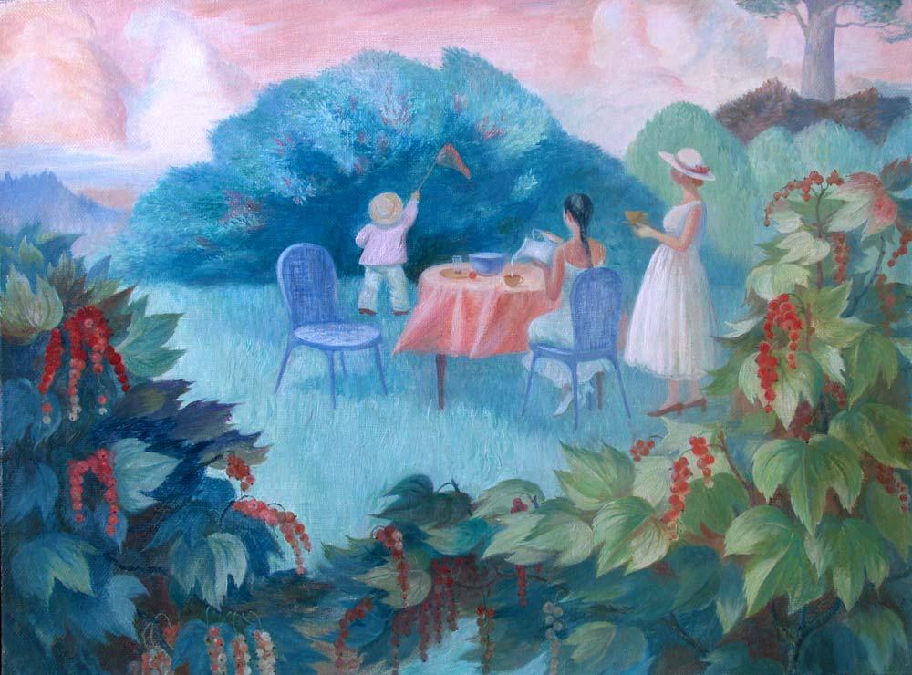Red currant. Original modern art painting