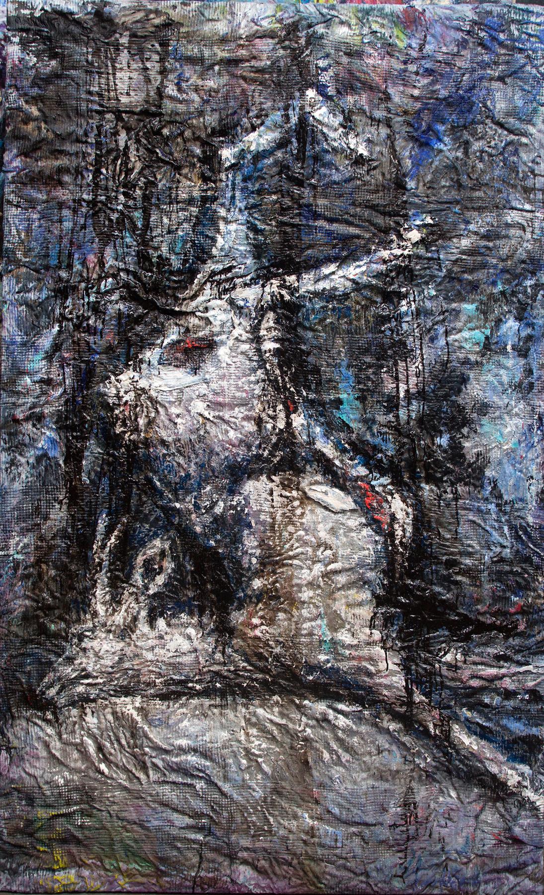 Hanging deer. Original modern art painting