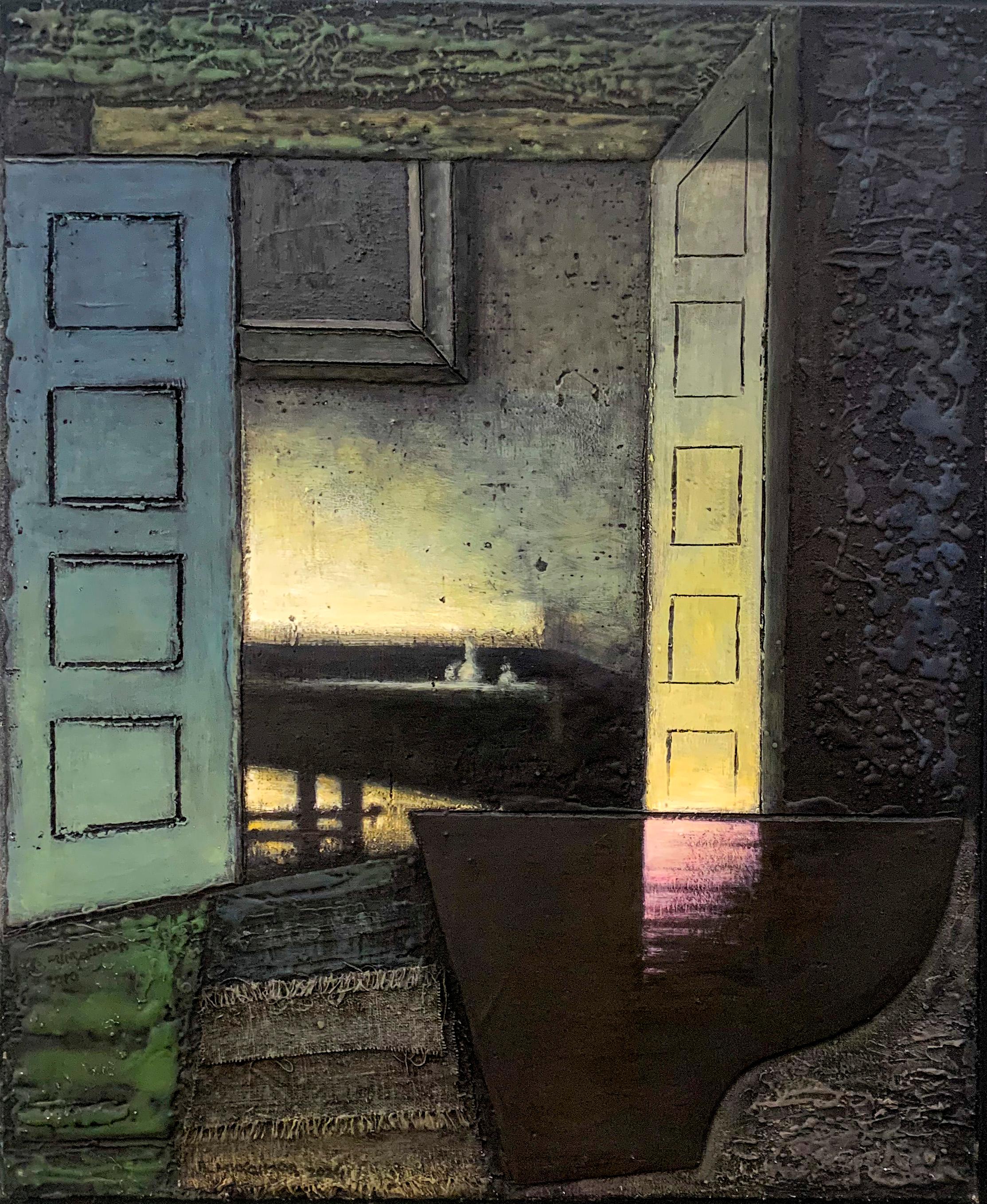 Черный рояль. Original modern art painting