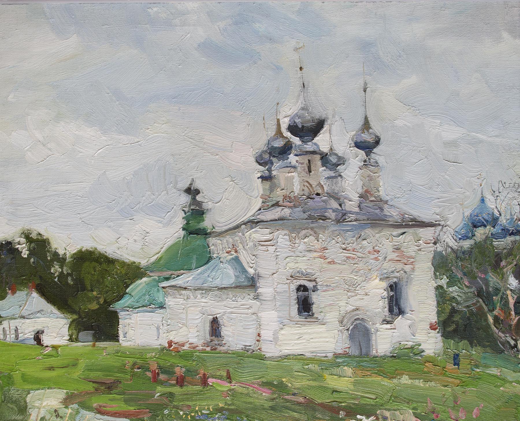 Church in Suzdal. Original modern art painting