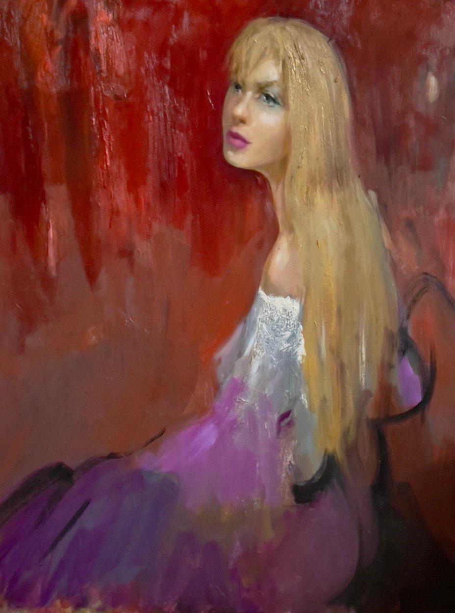 Melancholy. Original modern art painting