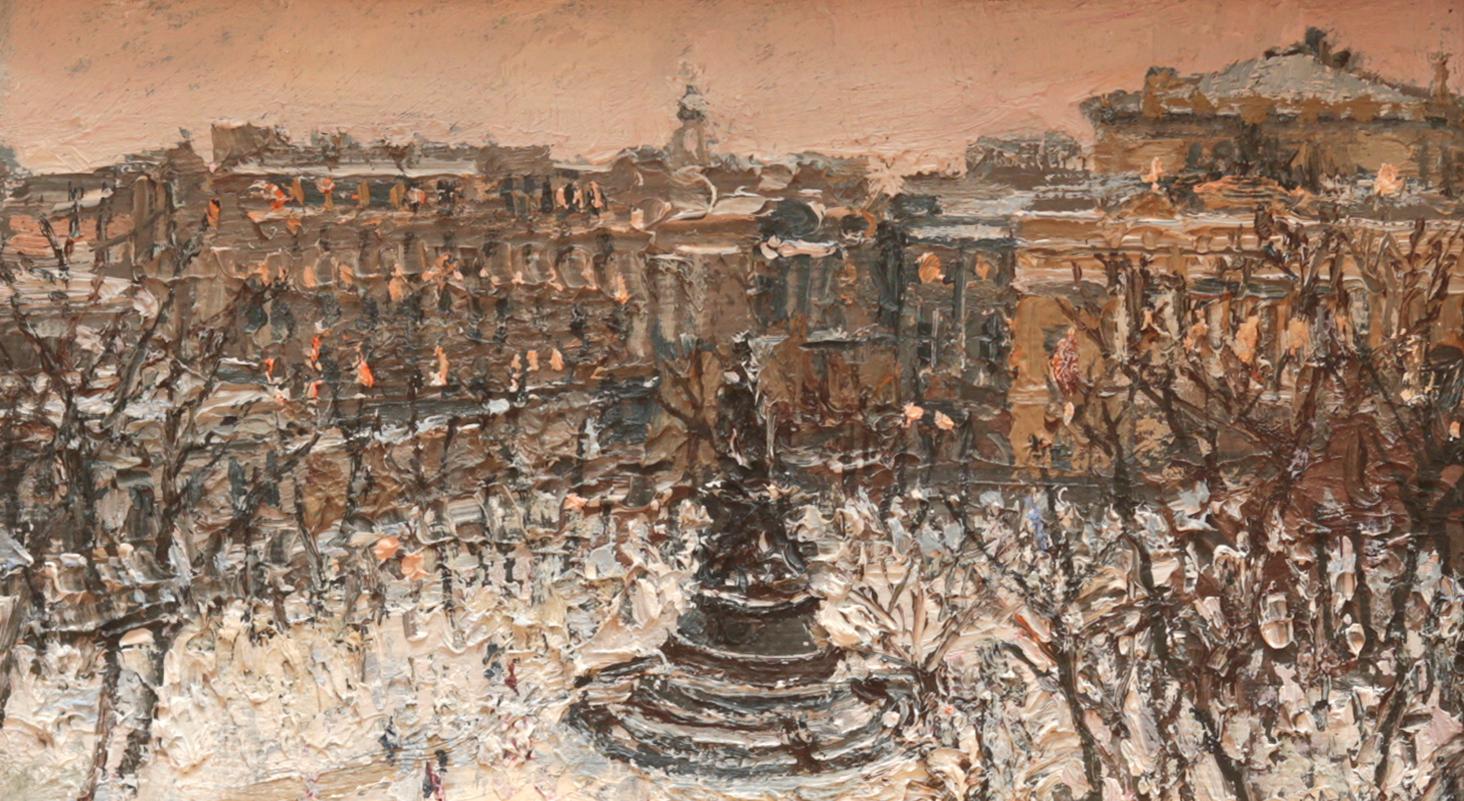 Alexandrinsky theatre view. Original modern art painting