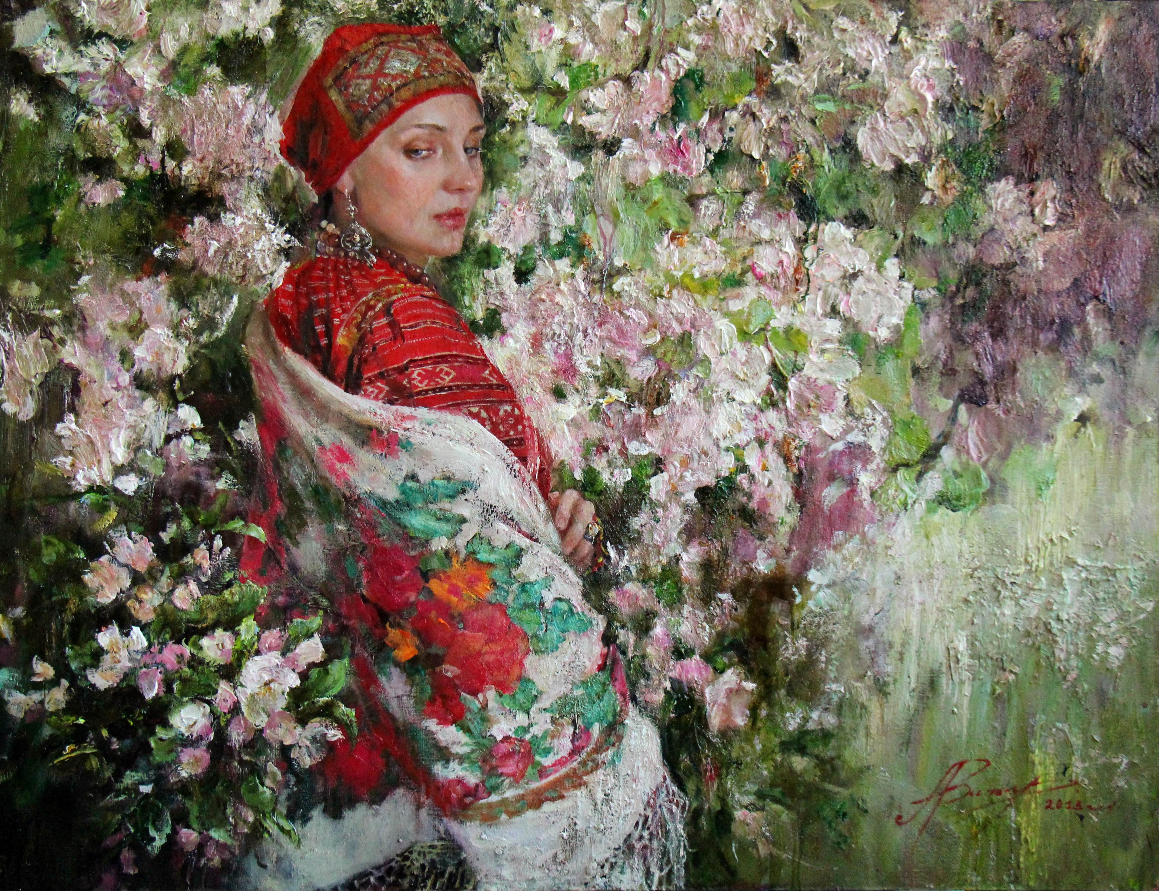 苹果花. Original modern art painting