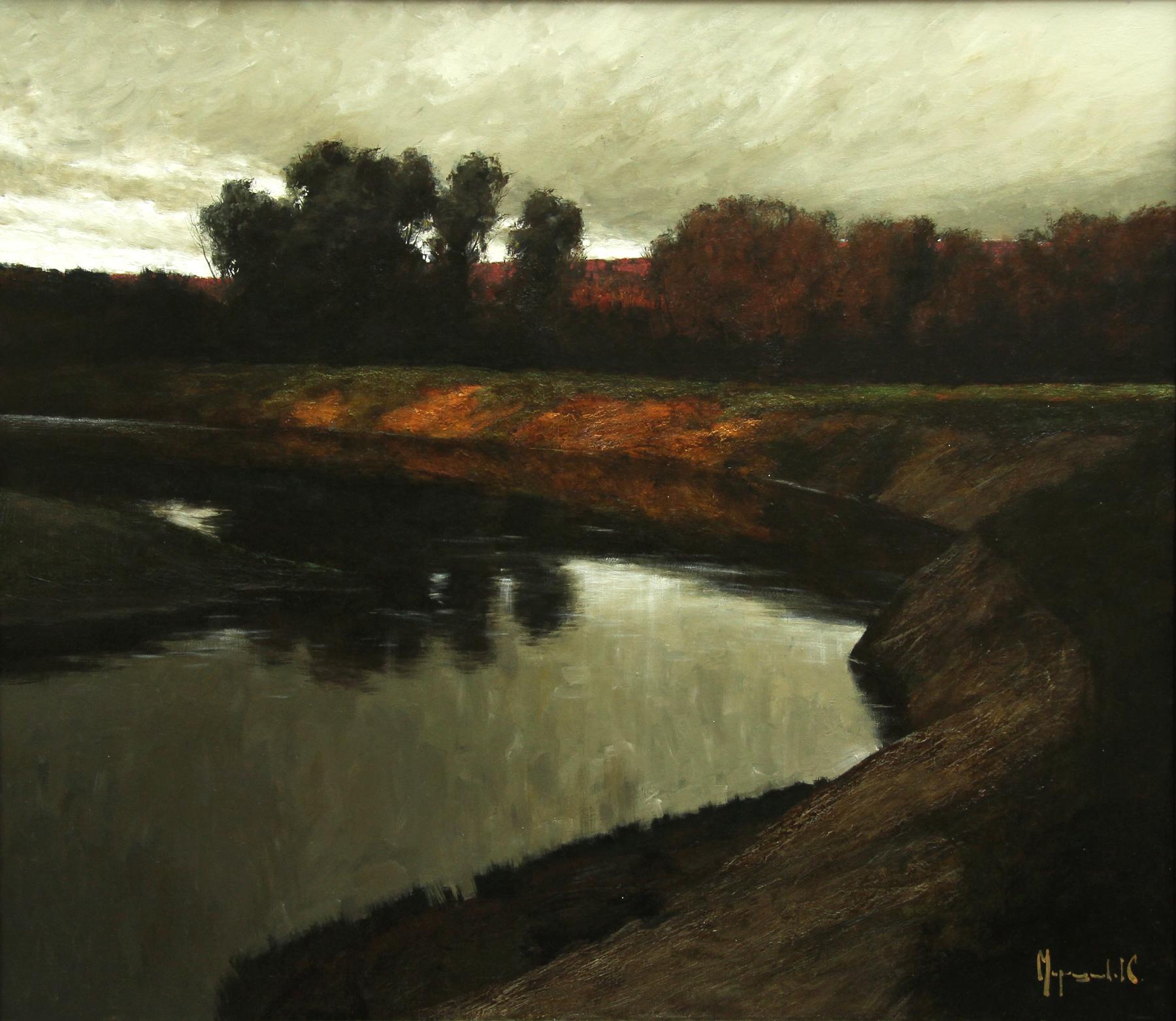 Late evening. Original modern art painting