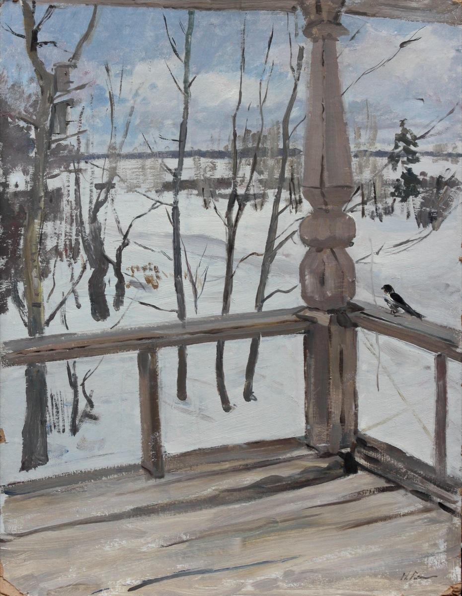 Verandah. Original modern art painting
