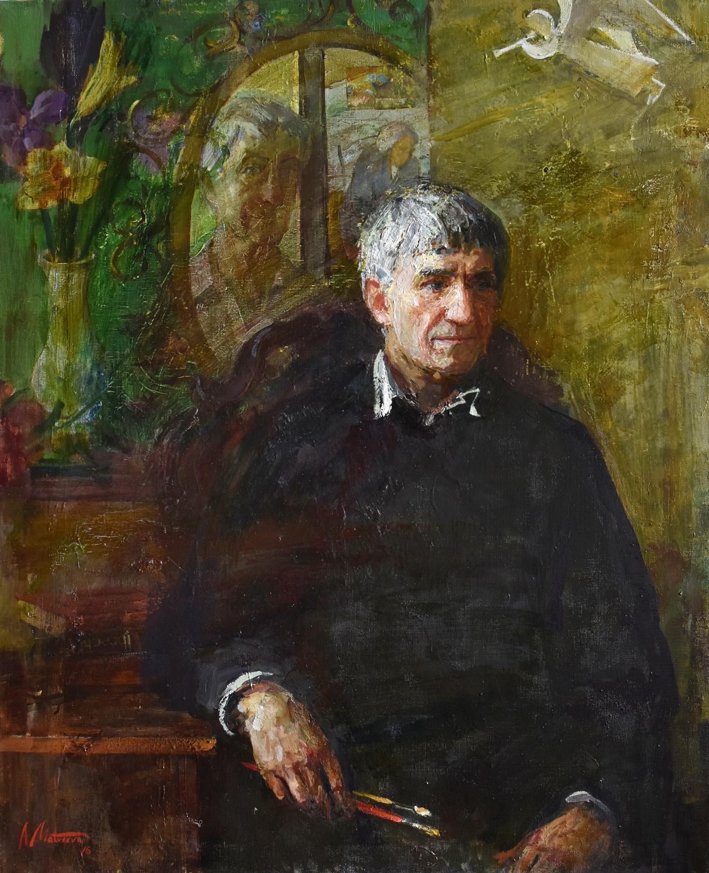 Dmitry Zhilinsky portrait. Original modern art painting