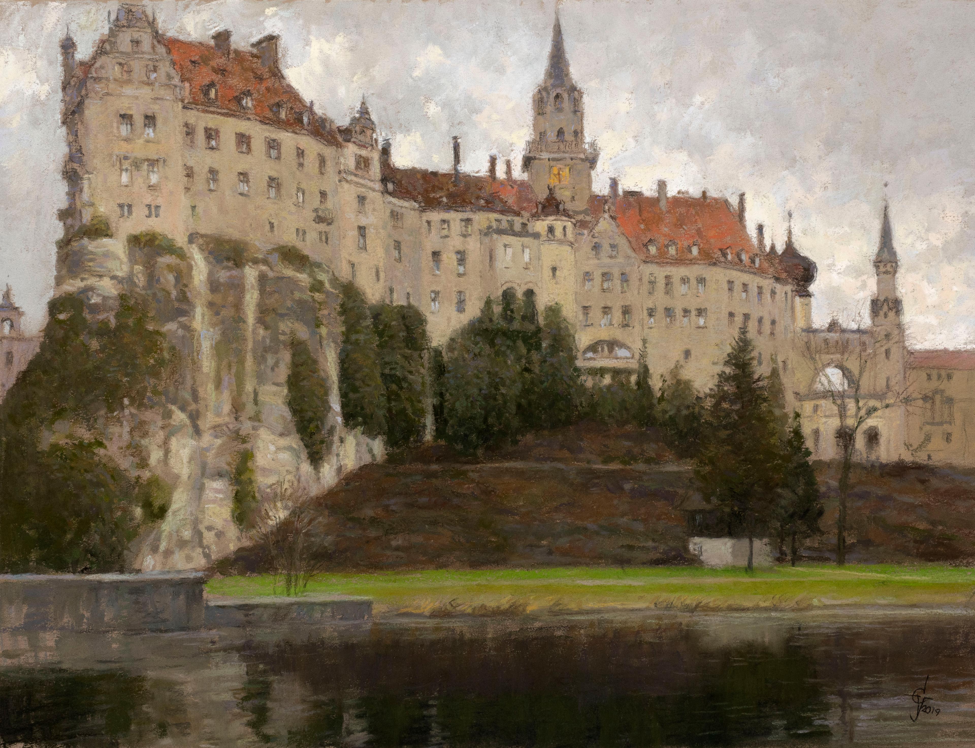 Hohenzollern family castle. Original modern art painting