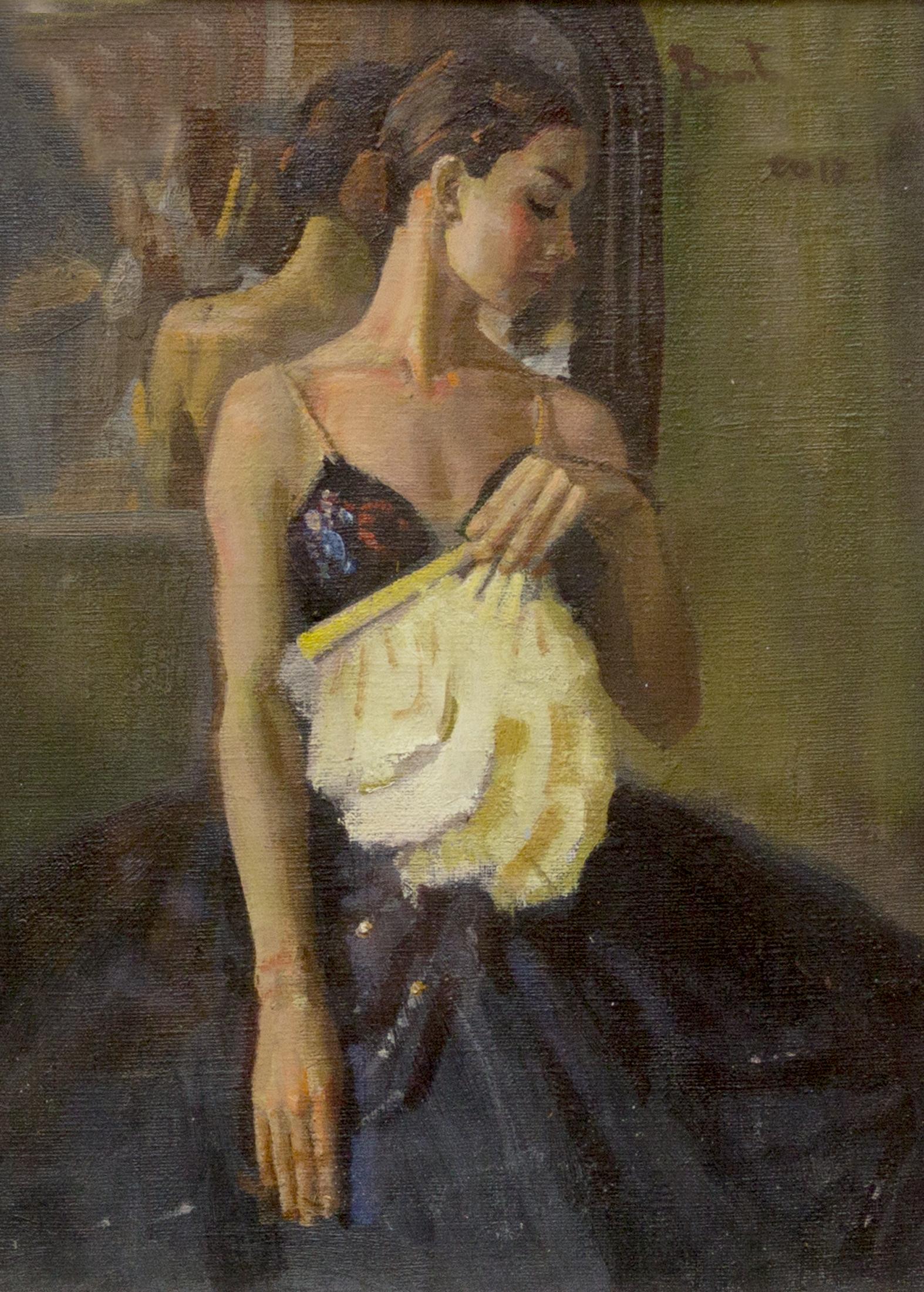 Infront of the mirror. A. Vozbranaya. Original modern art painting