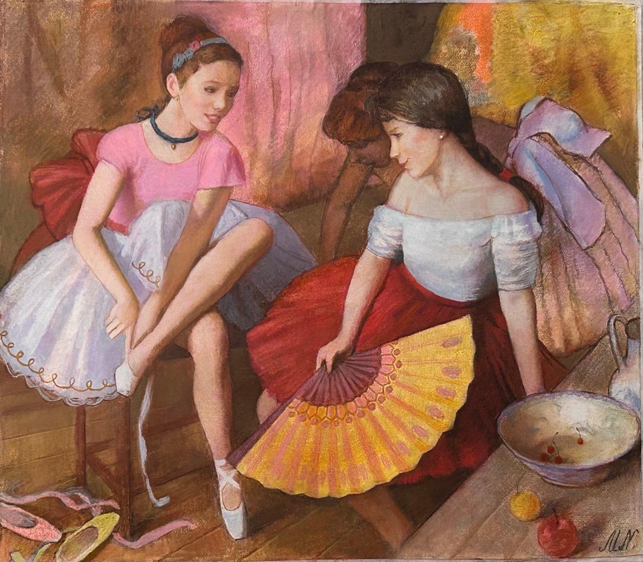 Talking. Original modern art painting