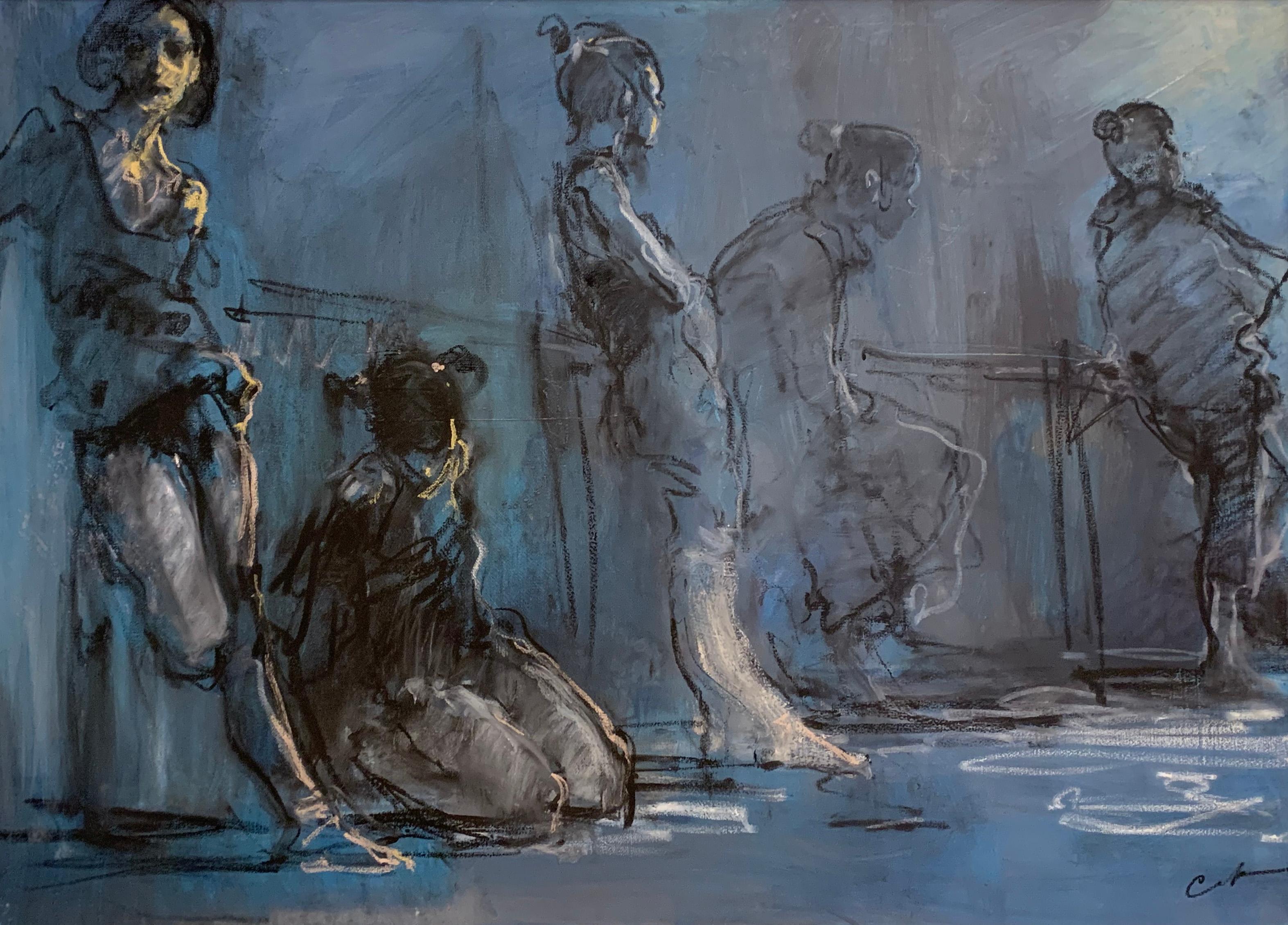 На репетиции 2025. Original modern art painting