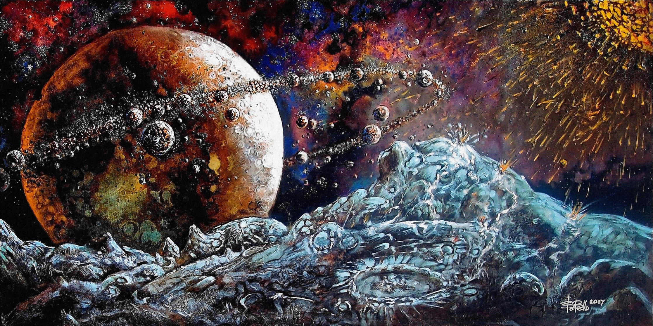 A Million Moons. Original modern art painting