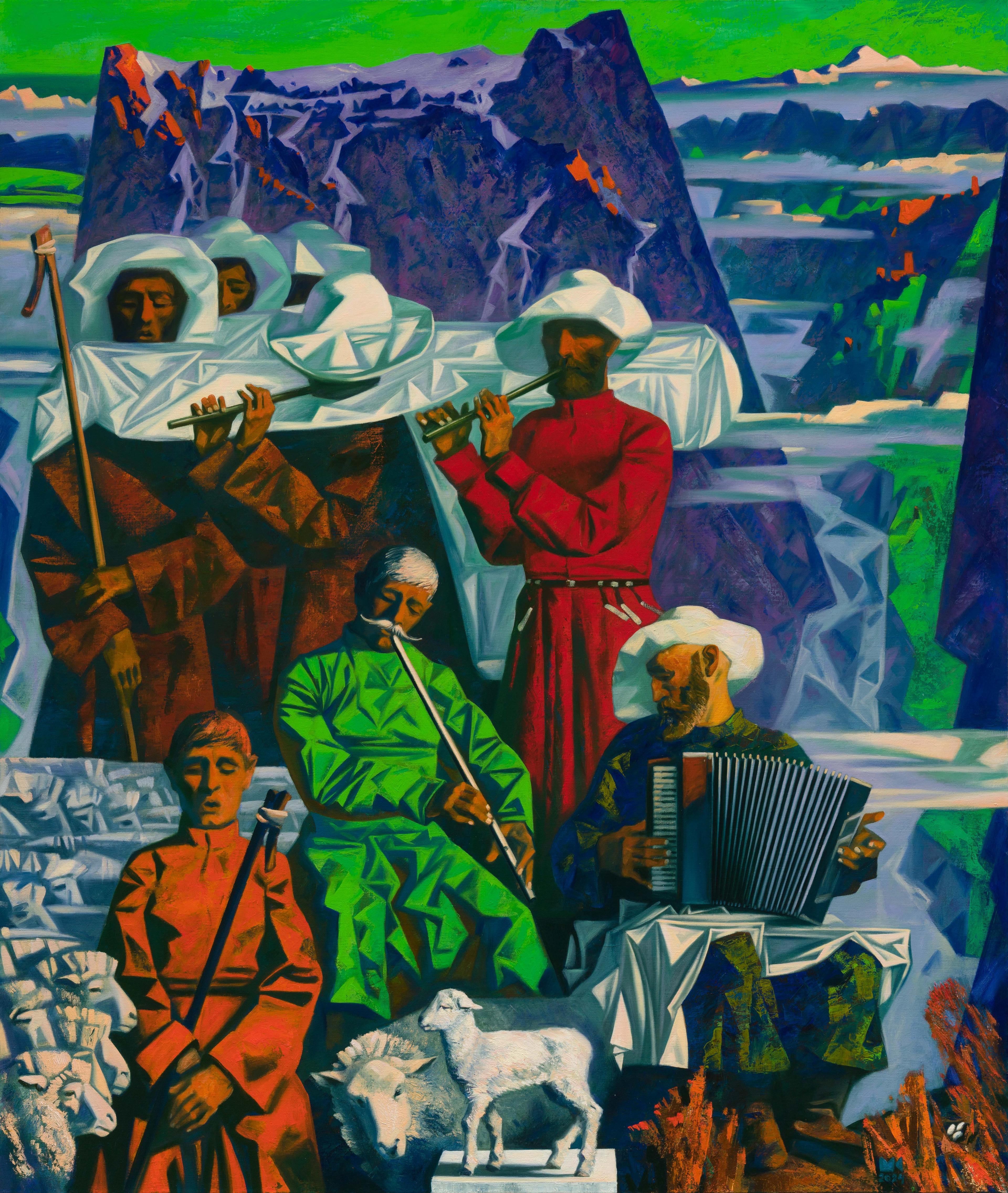 " Fathers and Children , Melody N6 ". Original modern art painting