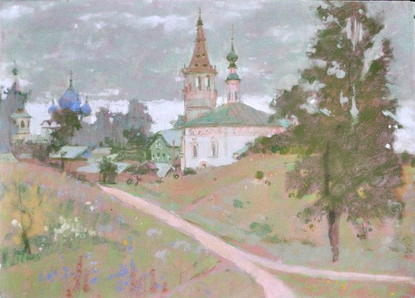 Suzdal. Evening. Original modern art painting