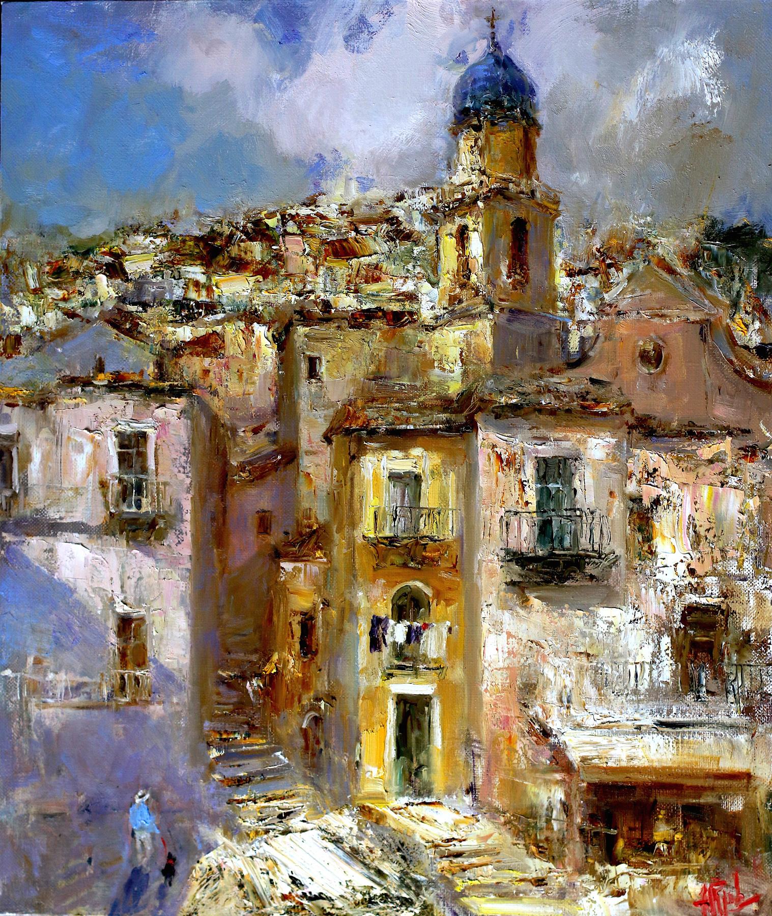 Sicilian afternoon, Ragusa.. Original modern art painting