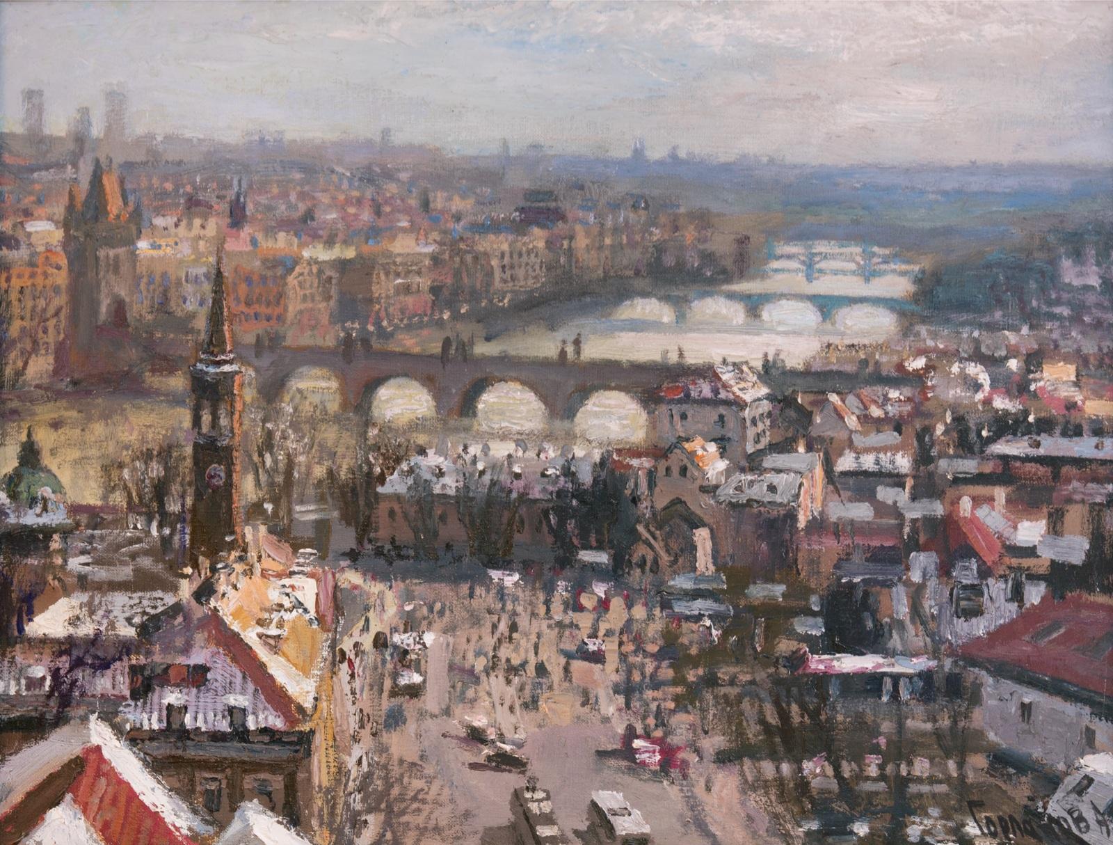Прага. Original modern art painting