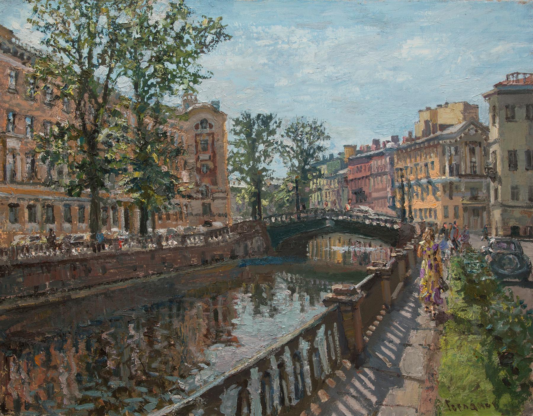 Near Sennaya square. Original modern art painting