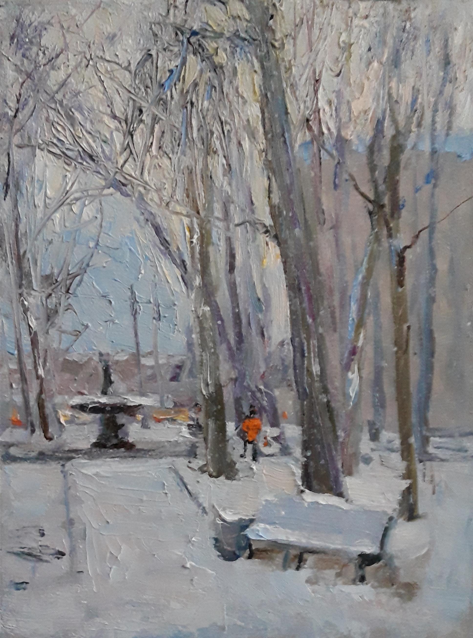 Человек в жёлтом. Original modern art painting