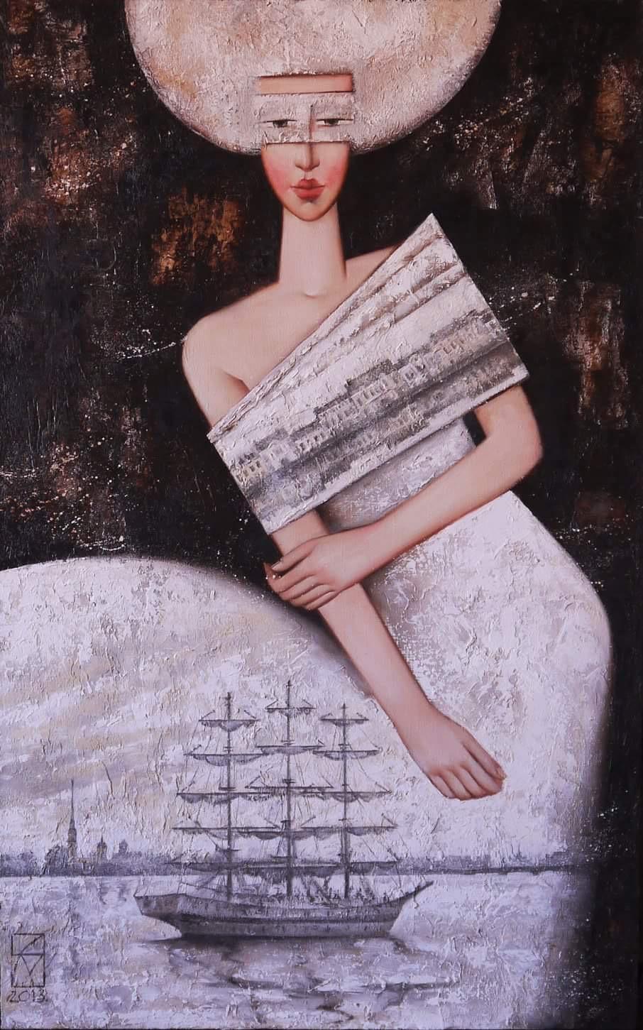 March. Original modern art painting