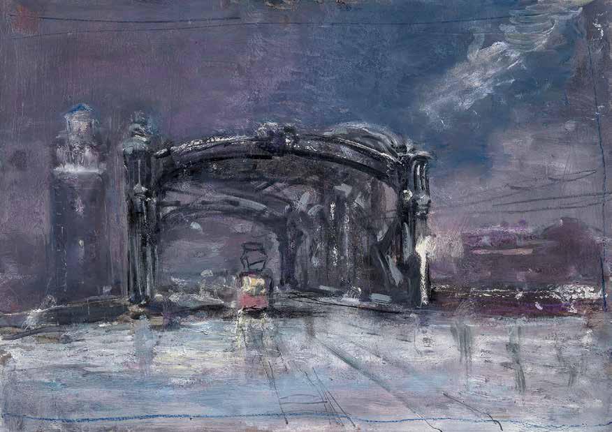 The Bridge of Peter the great. night, 2015. Original modern art painting