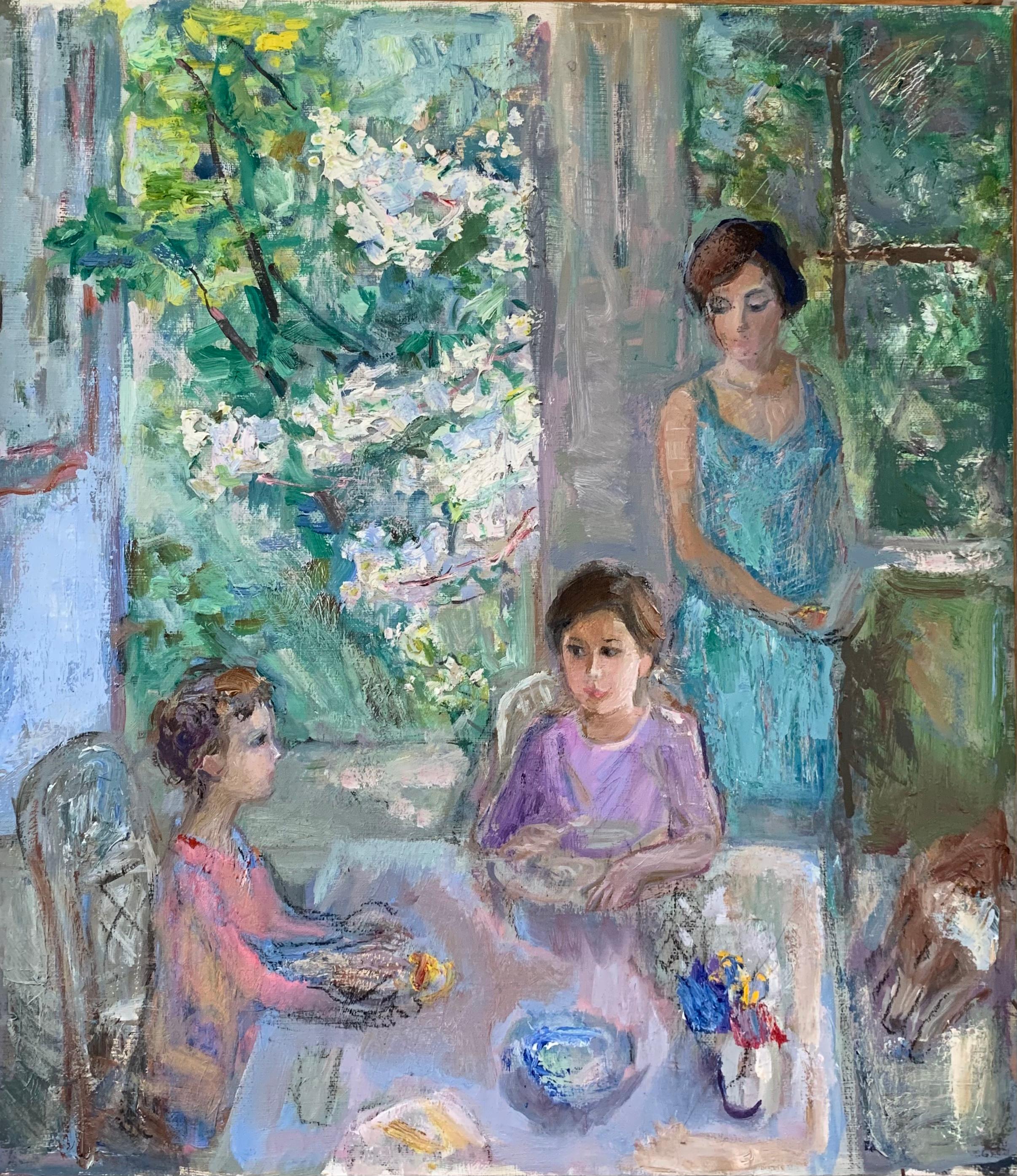 На веранде. Original modern art painting