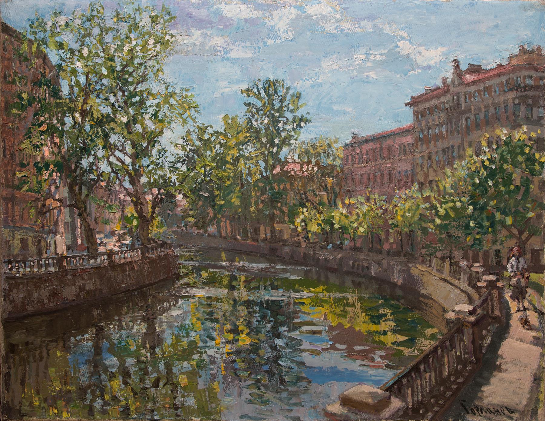 Griboedov canal. Etude. Original modern art painting