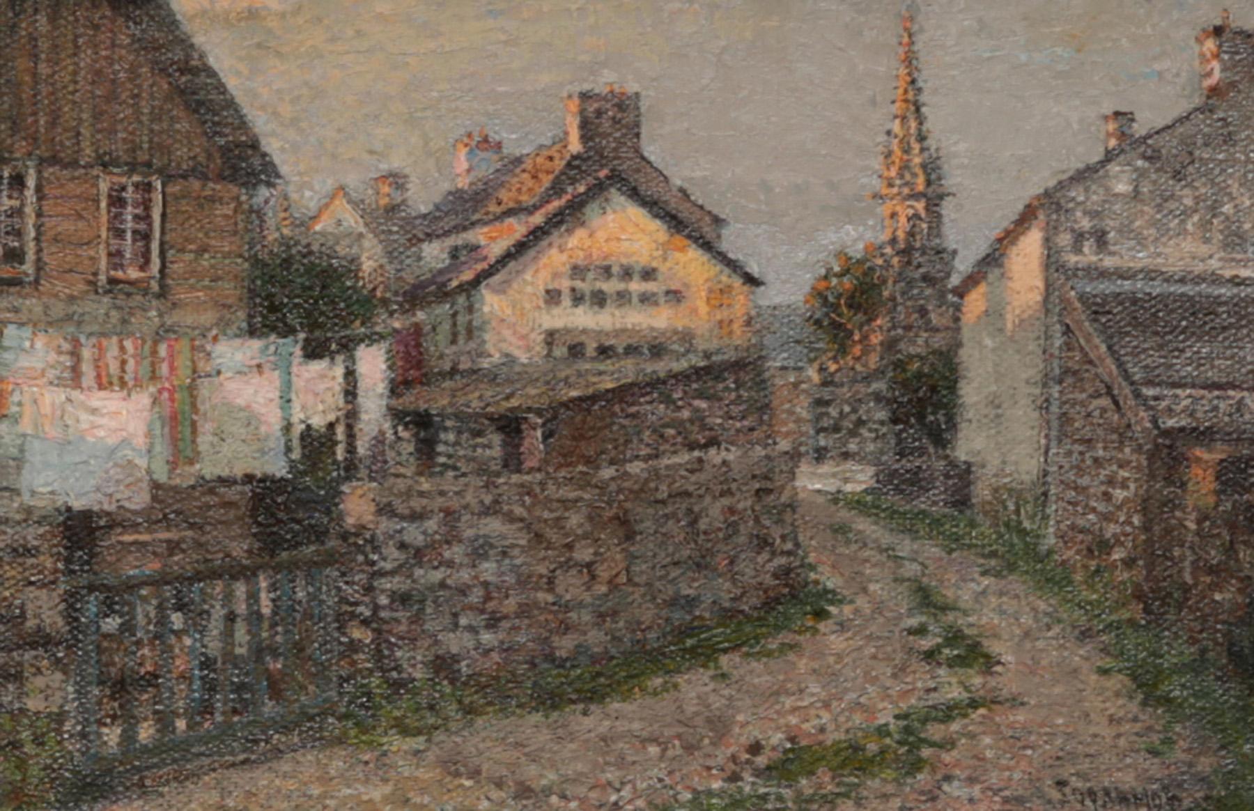 Old village. Original modern art painting