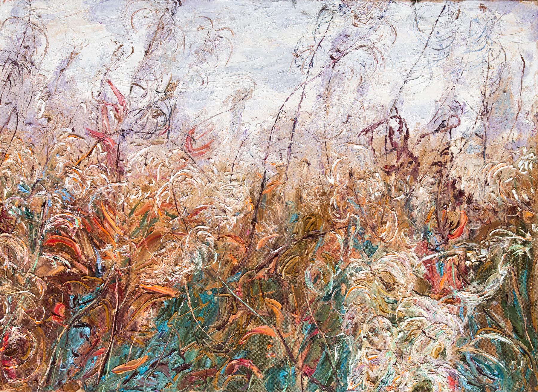 Осенние травы 2. Original modern art painting