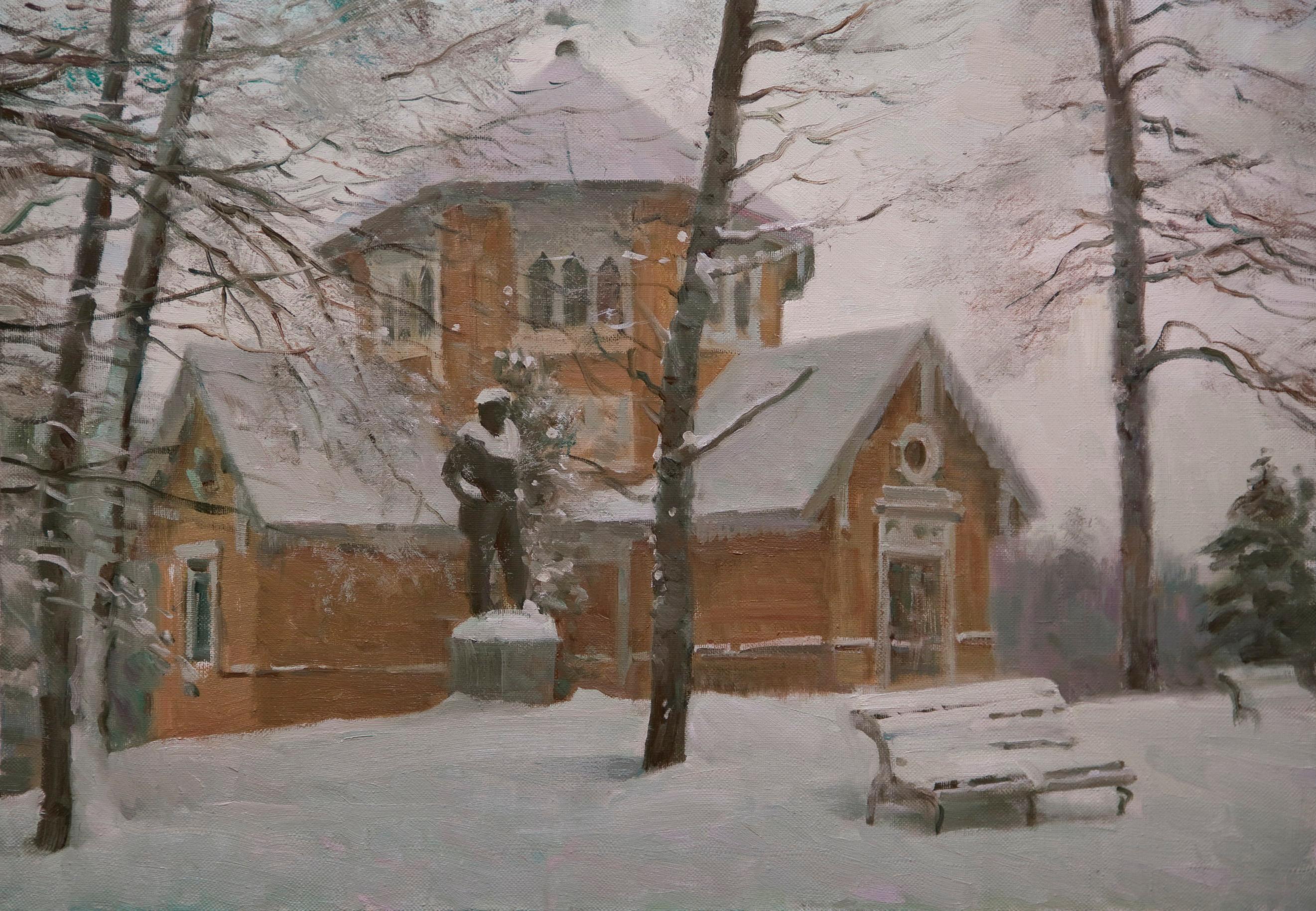 Academic dacha. Original modern art painting