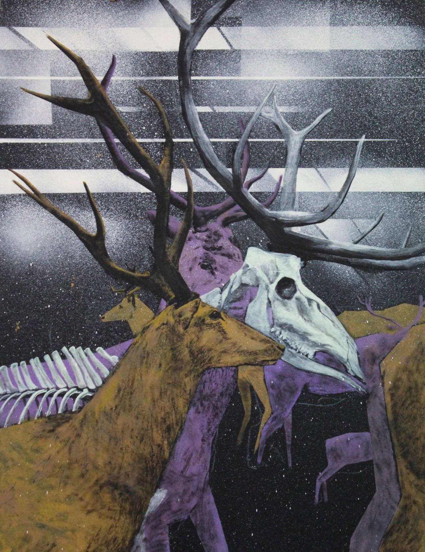 в музее. Original modern art painting