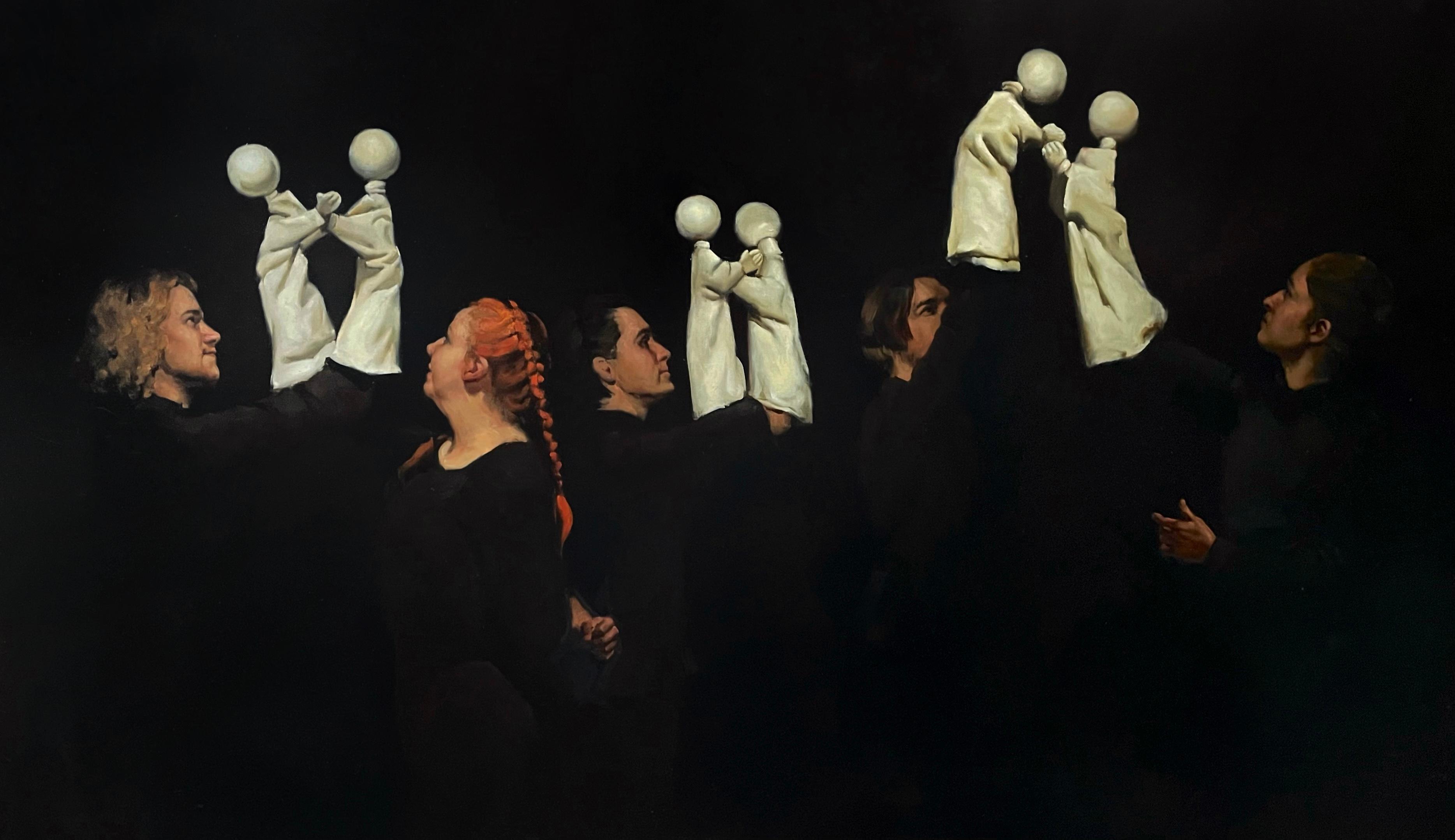 glove puppet. Original modern art painting
