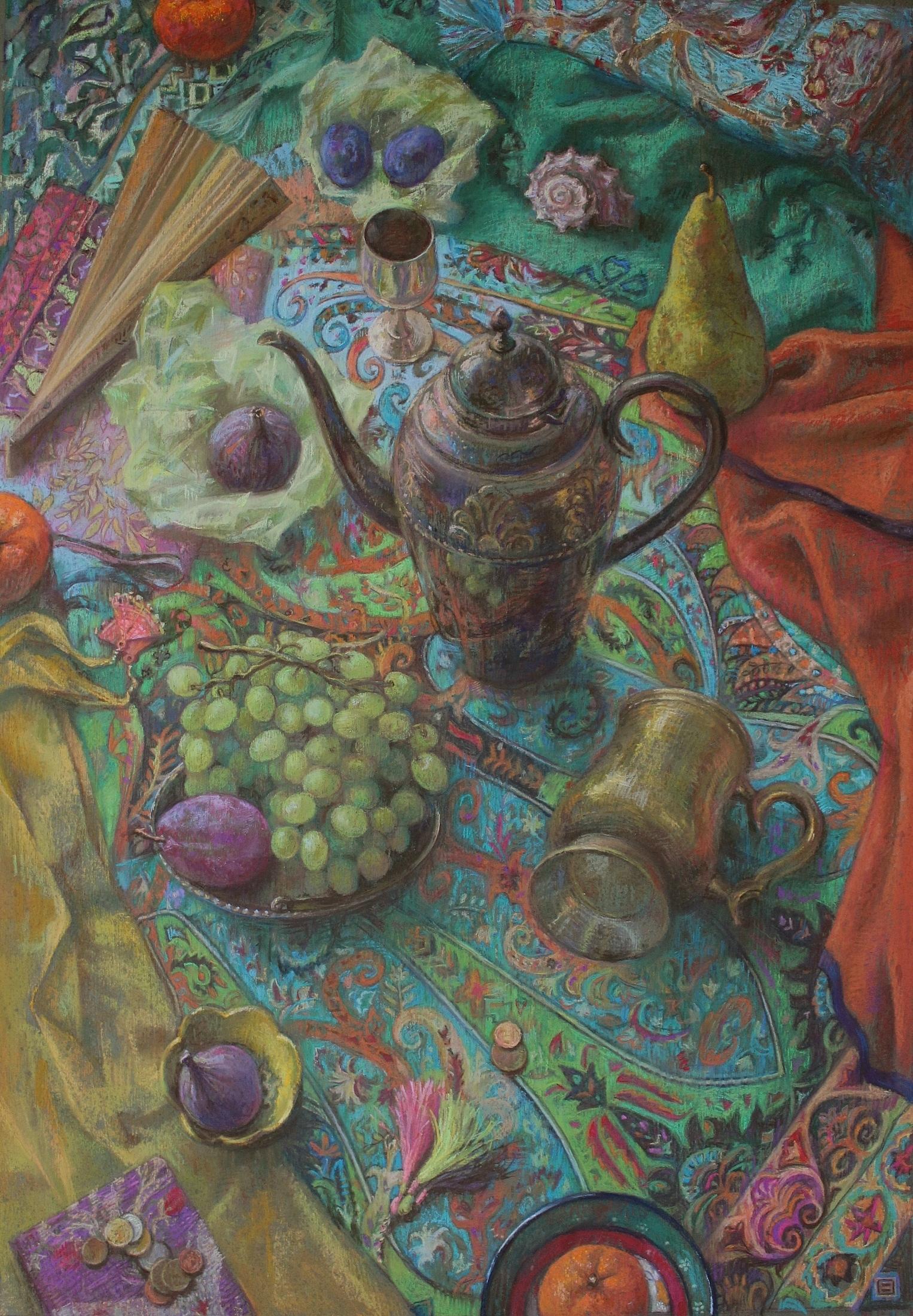 Hedonistic still life. Original modern art painting