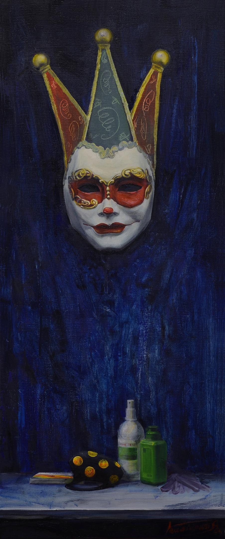 A work from series MASKS 2020. Original modern art painting