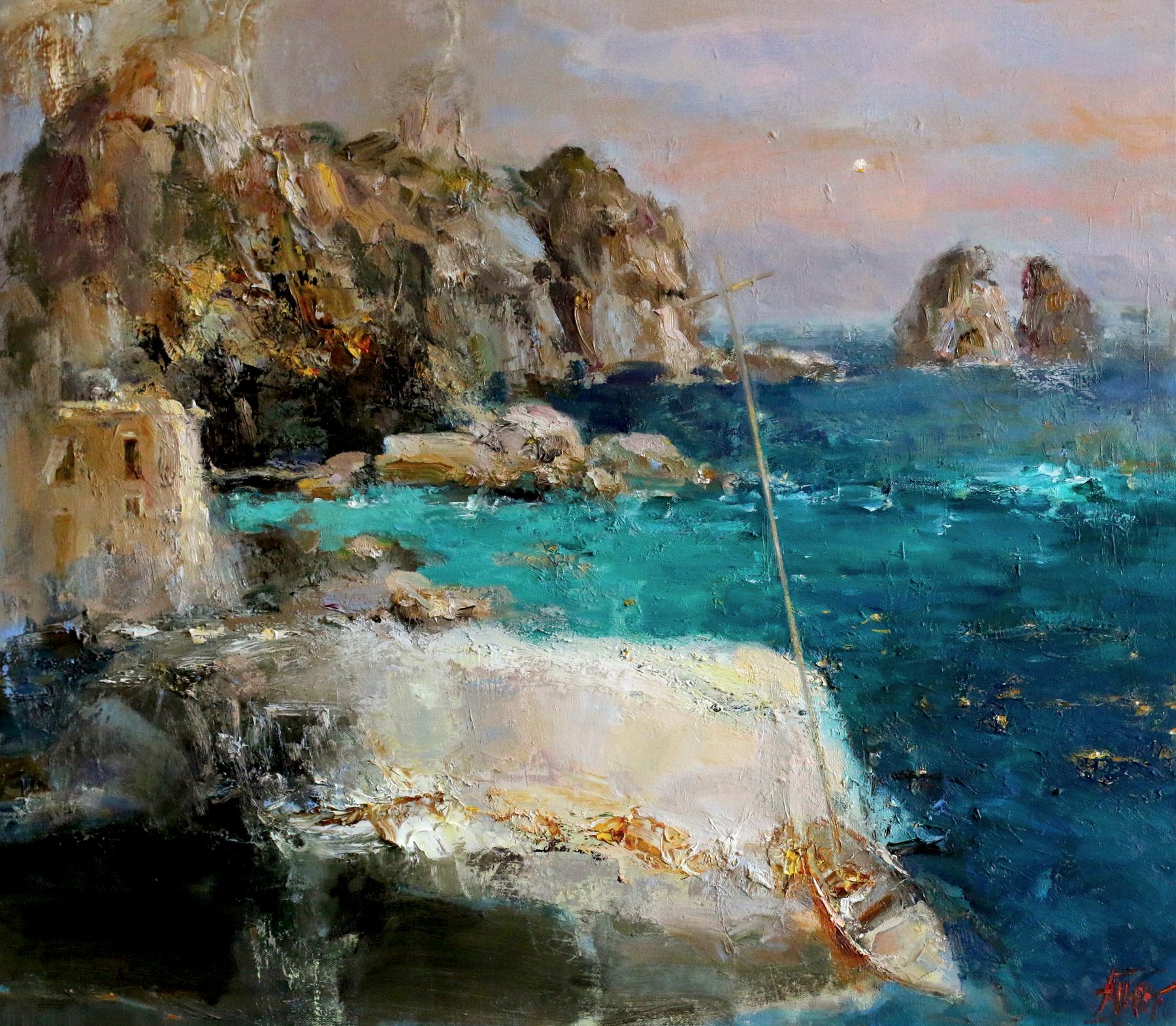 Scopello, Trapani. Original modern art painting