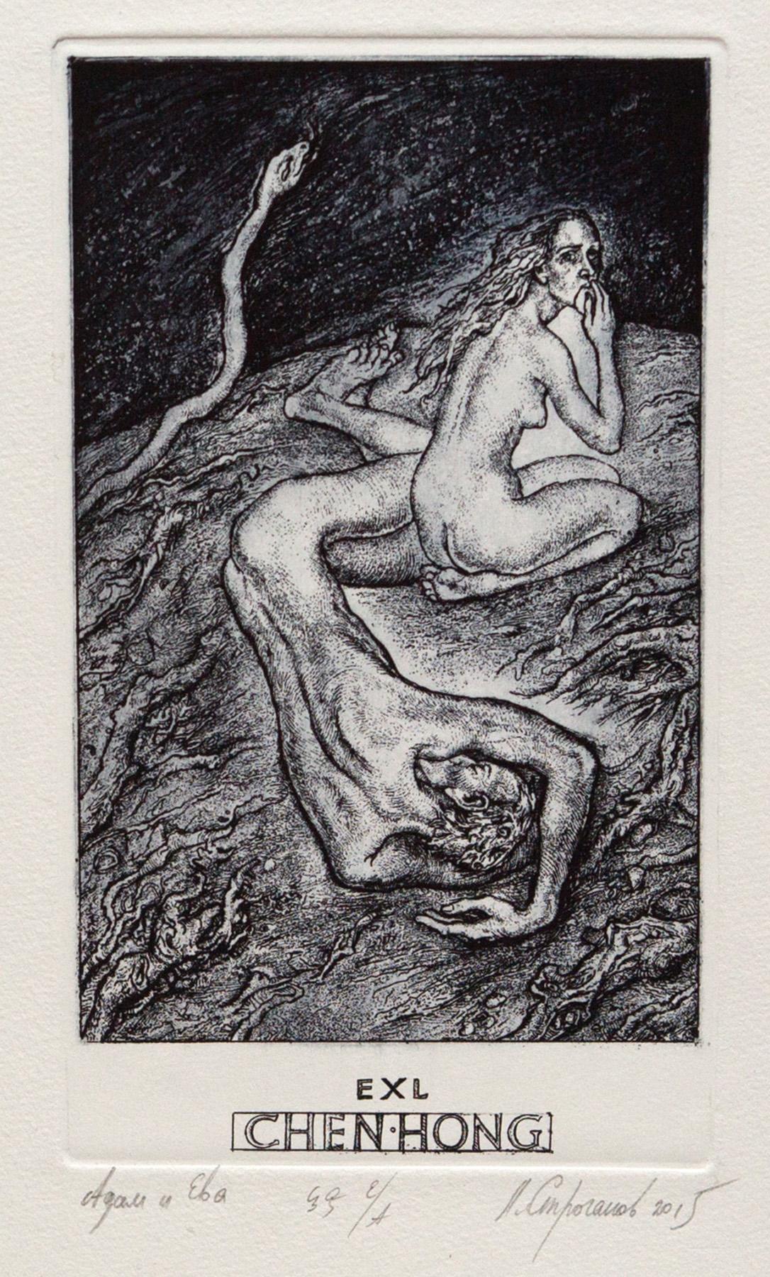 亚当和伊娃. Original modern art painting