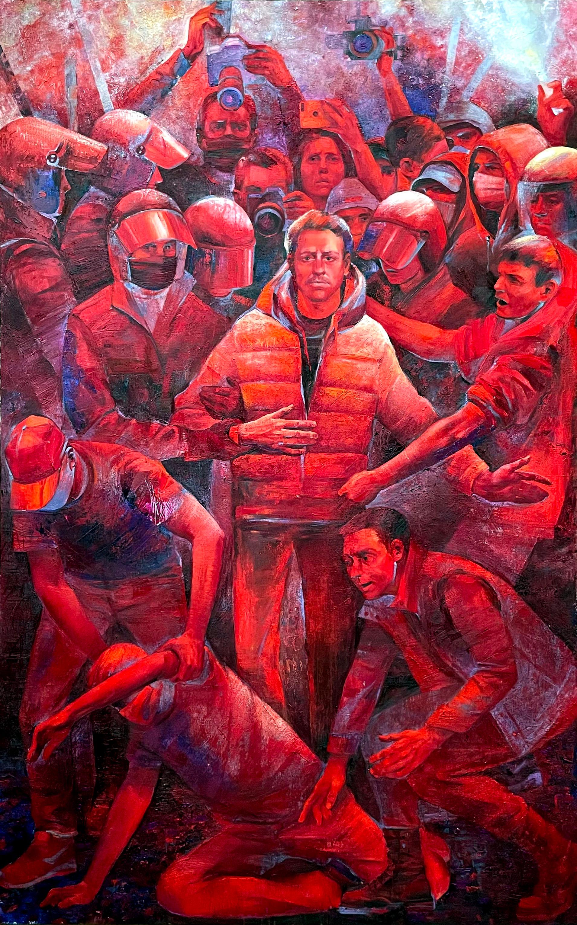 Протест. Original modern art painting