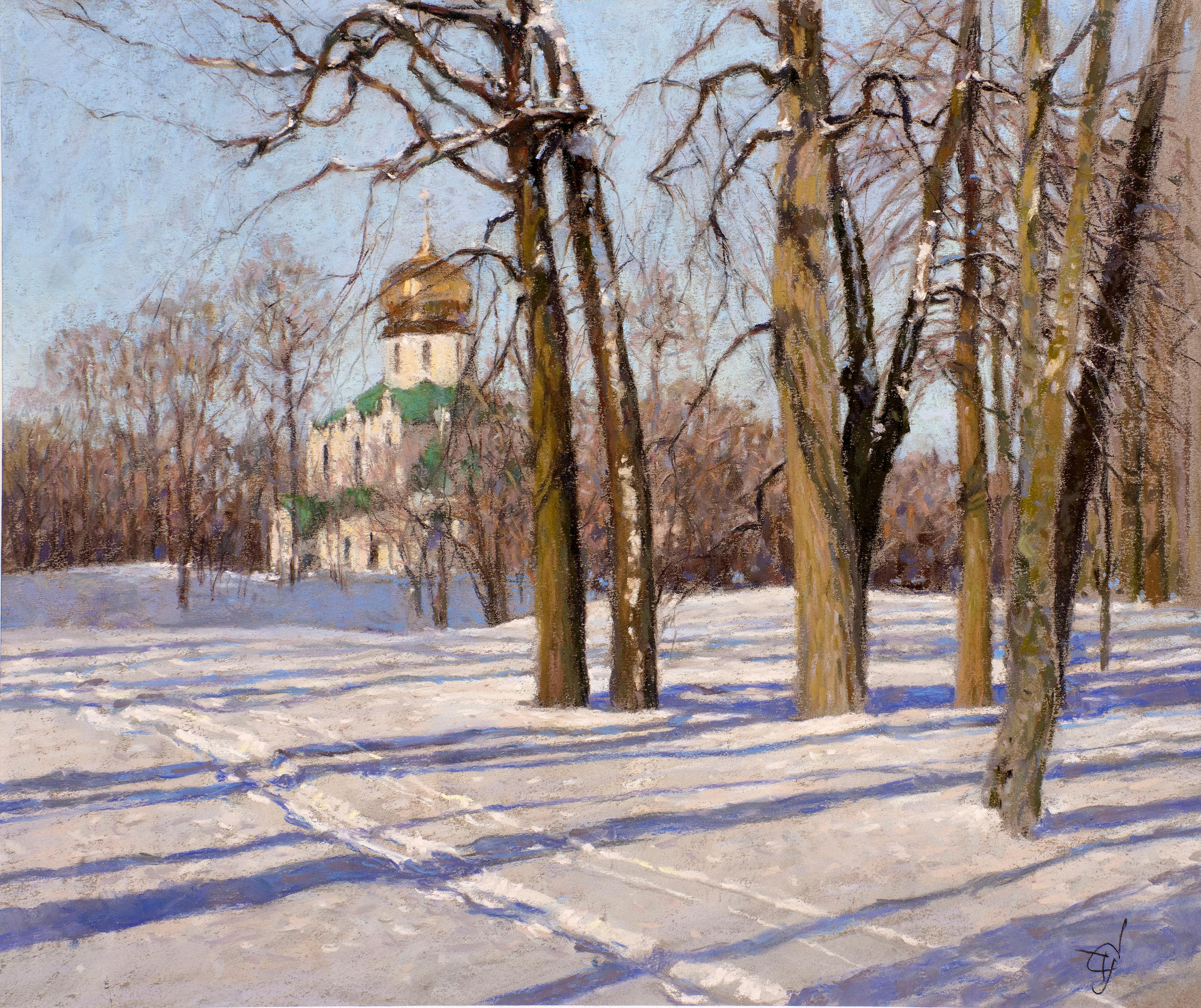 Pushkin. Winter. Original modern art painting