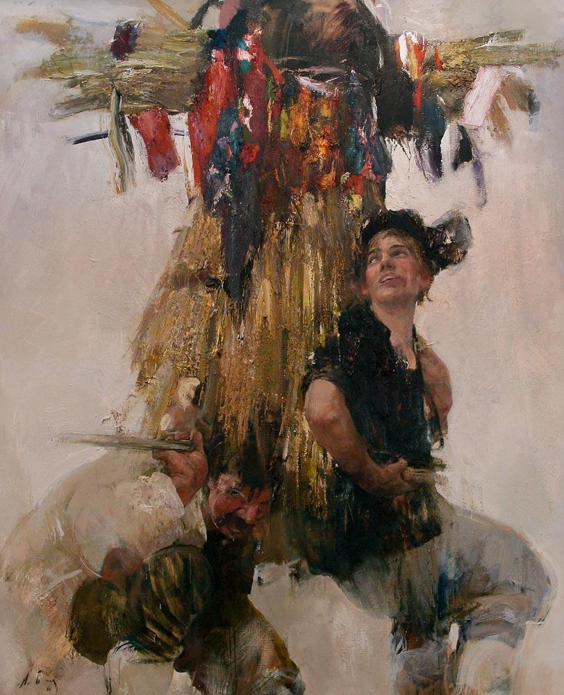 荣耀. Tryptich"忏悔节". Original modern art painting