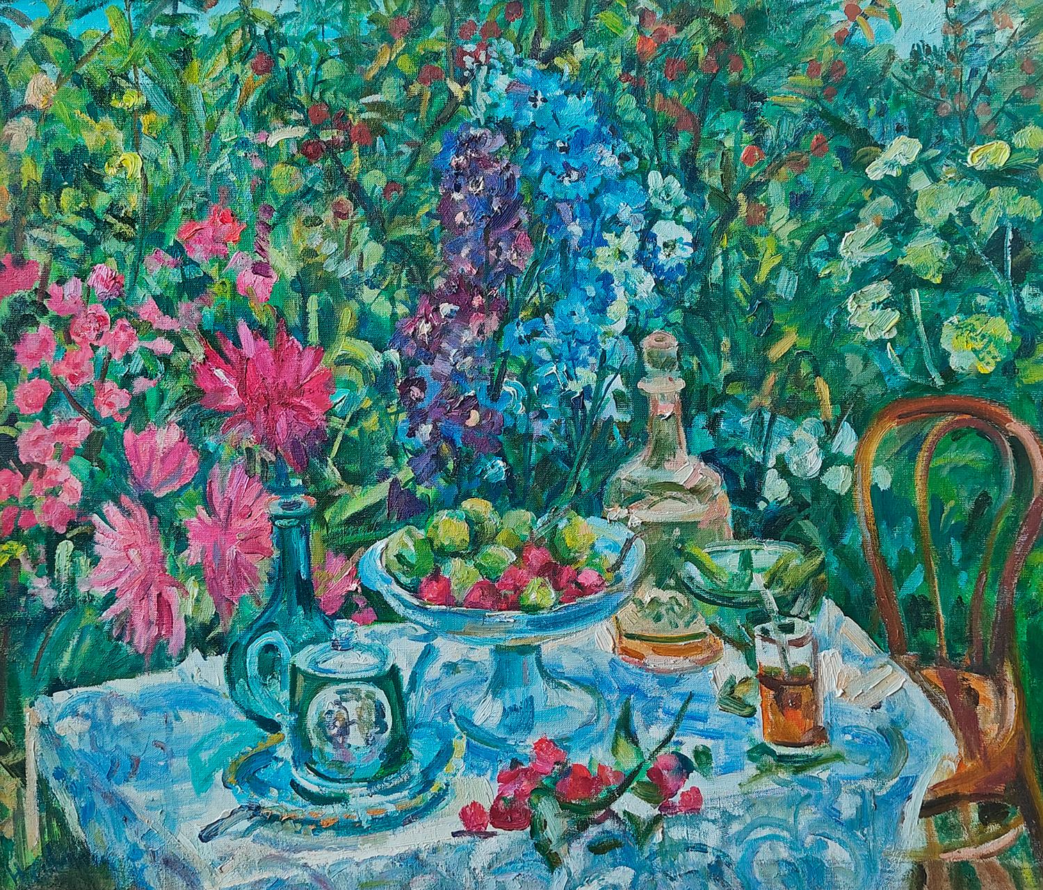 Стол в саду  2009. Original modern art painting