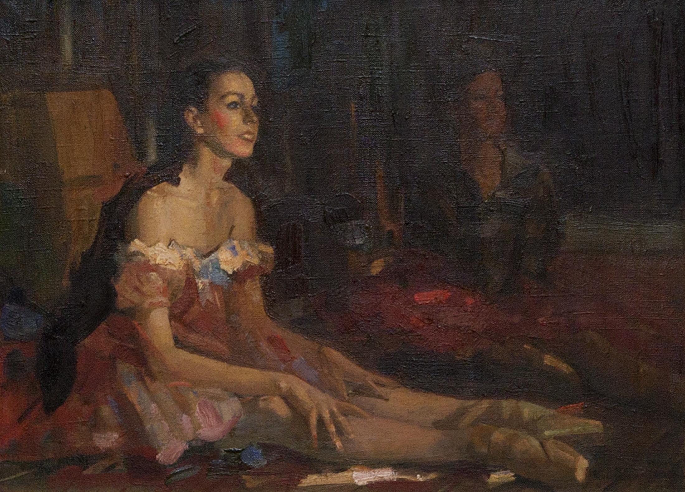 K. Fateeva, student of the A. Vaganova ballet academy before dance "Raymonda". Original modern art painting