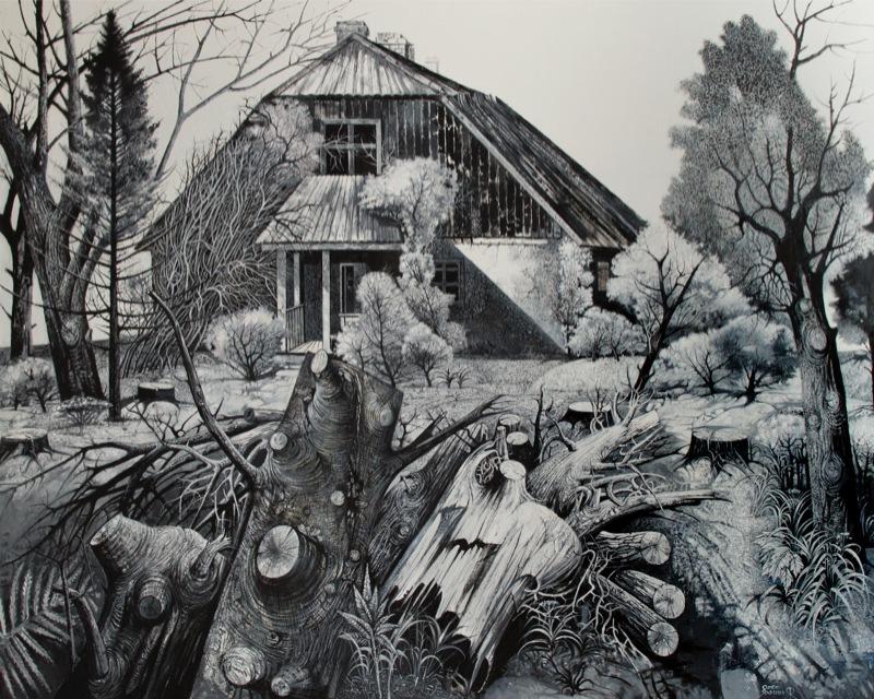заброшено. Original modern art painting
